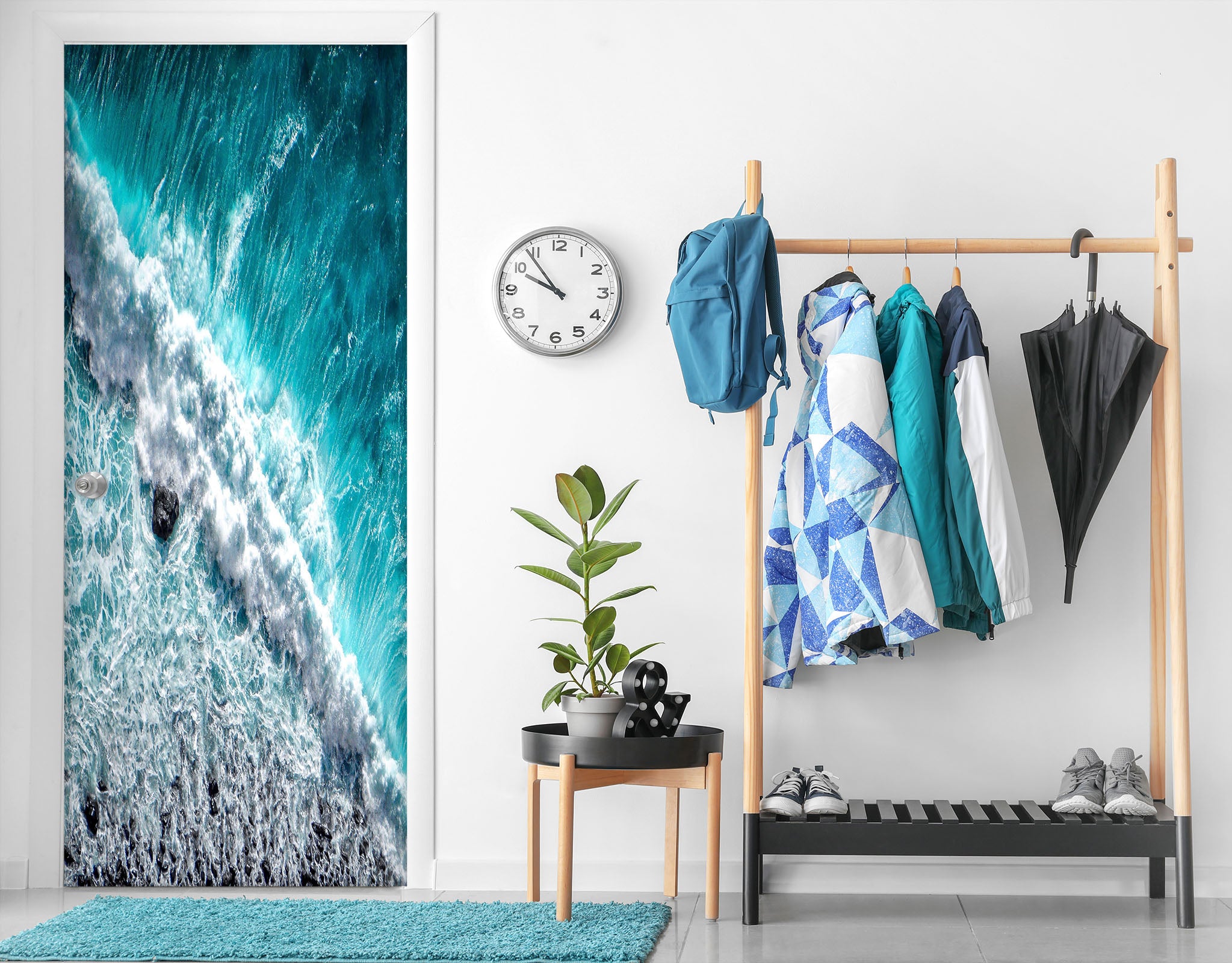 3D Waves 21152 Door Mural