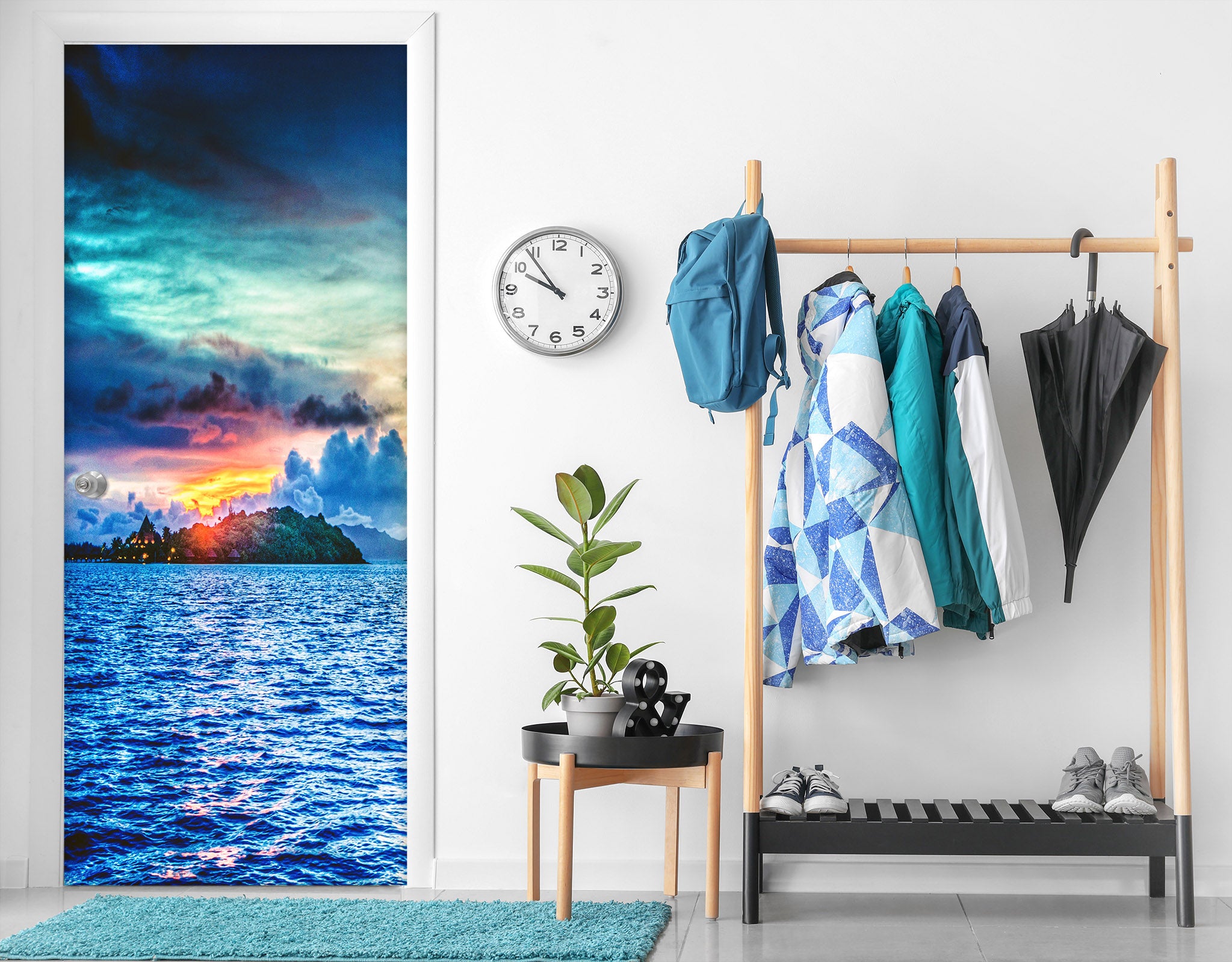 3D Sea Sky 22022 Door Mural