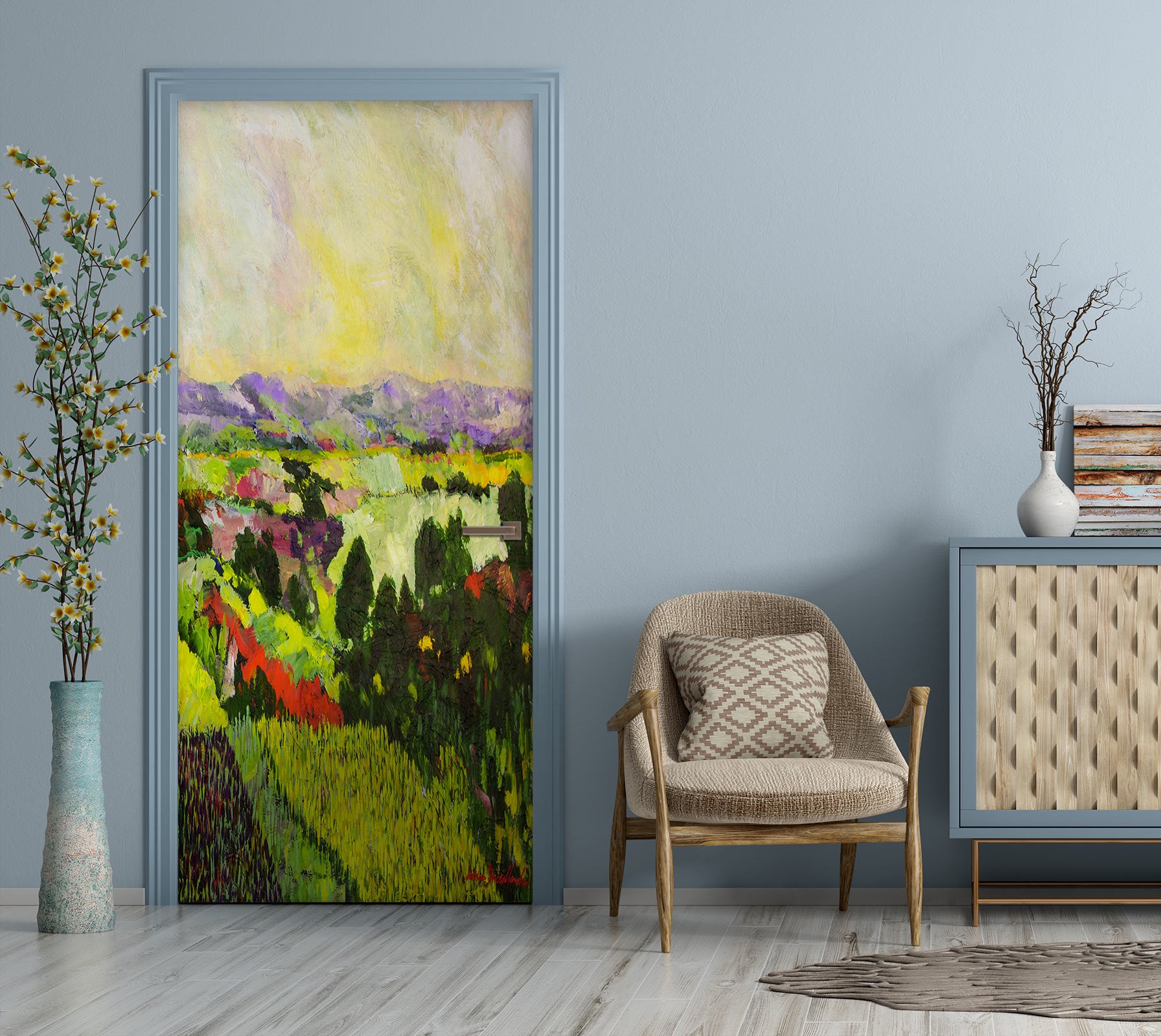 3D Field Forest Grass Painting 93129 Allan P. Friedlander Door Mural