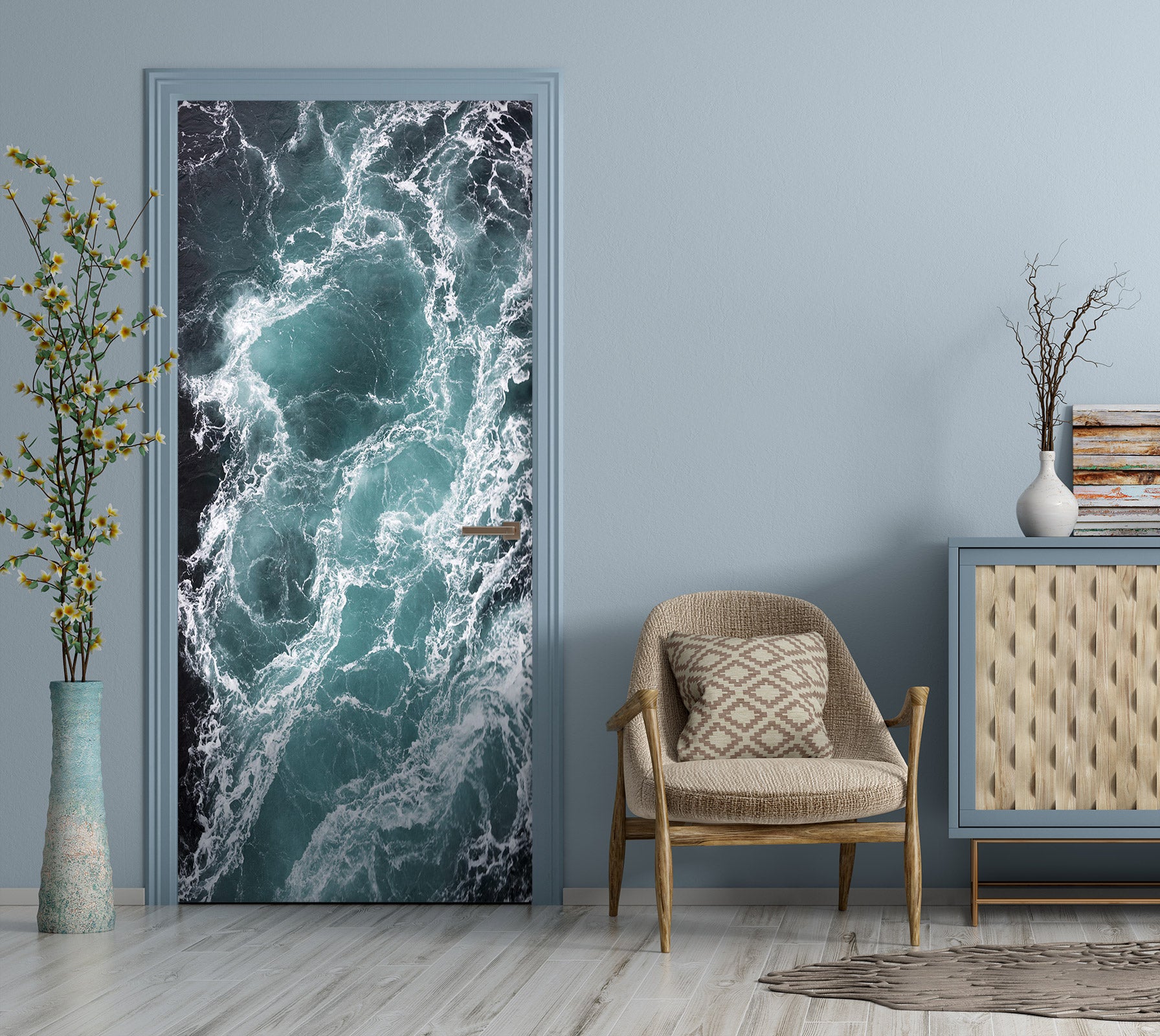 3D Waves 24096 Door Mural