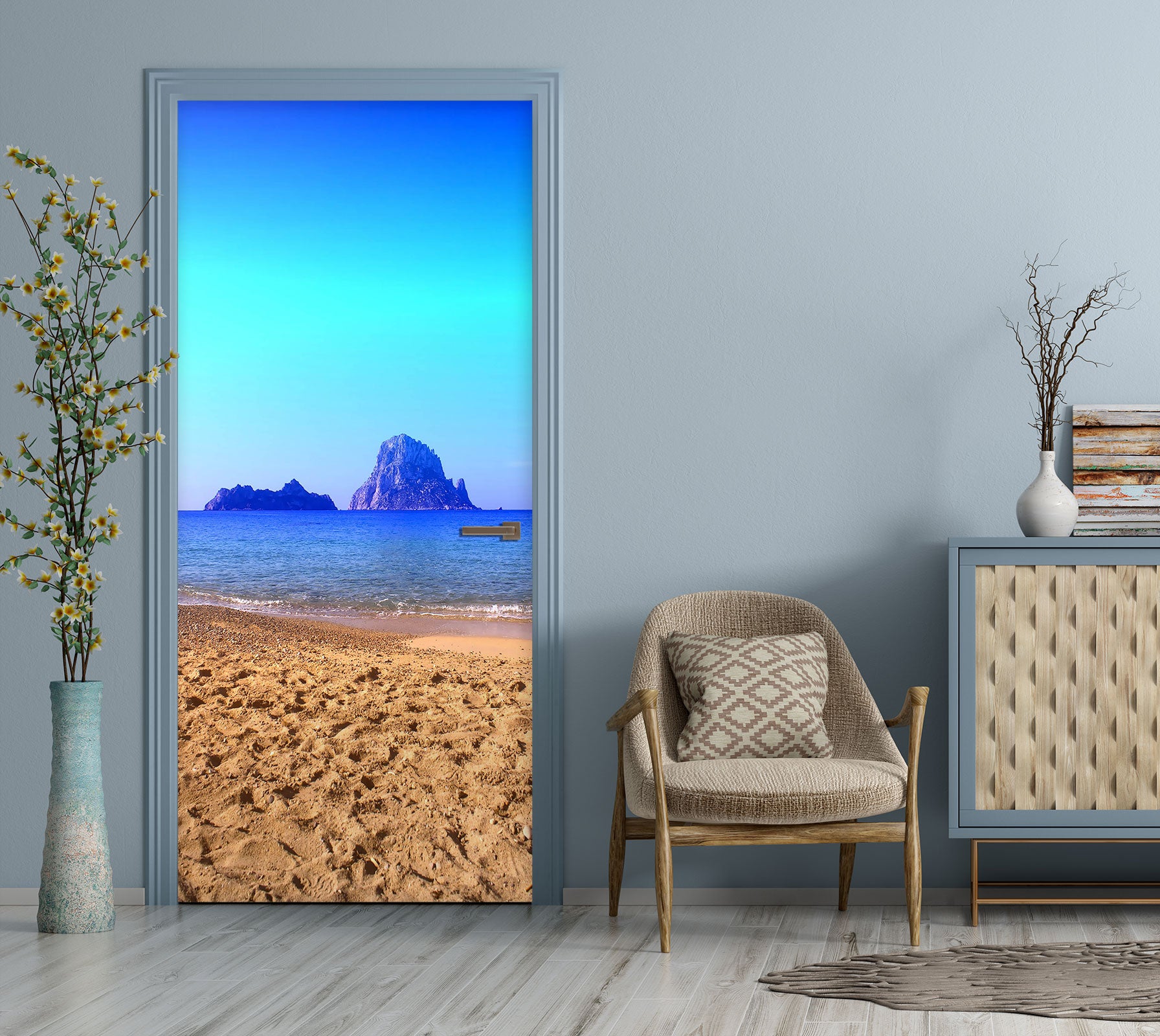 3D Beach Seaside 23234 Door Mural