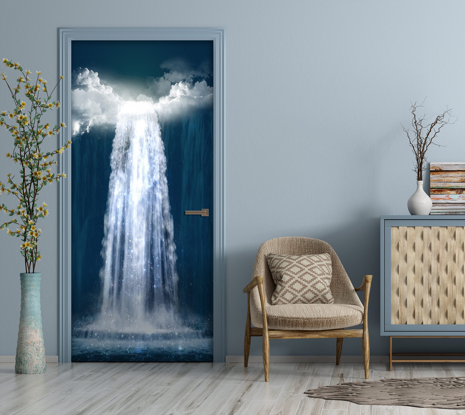 3D Cloud Waterfall 24142 Door Mural