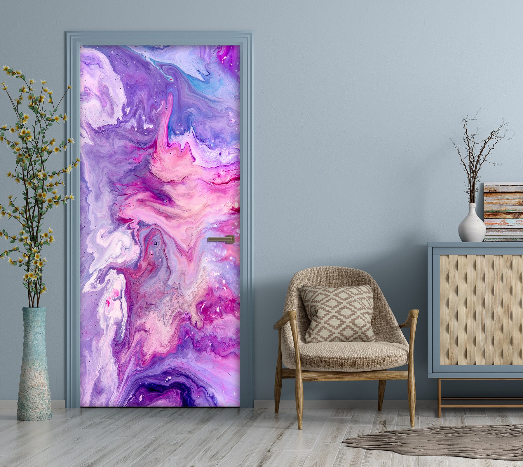 3D Colorful Purple 21168 Door Mural