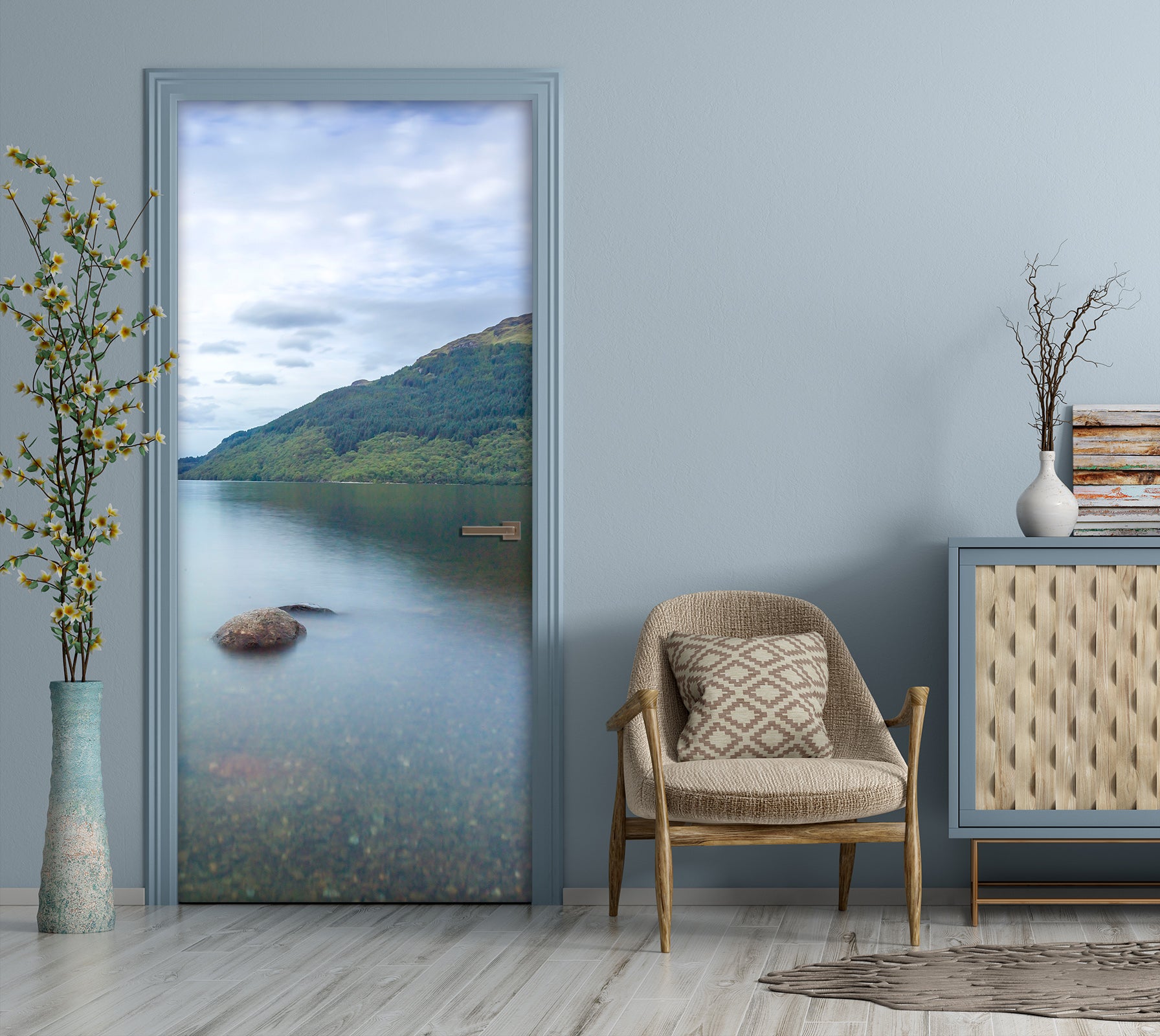 3D Lake Hillside Stone 101199 Assaf Frank Door Mural
