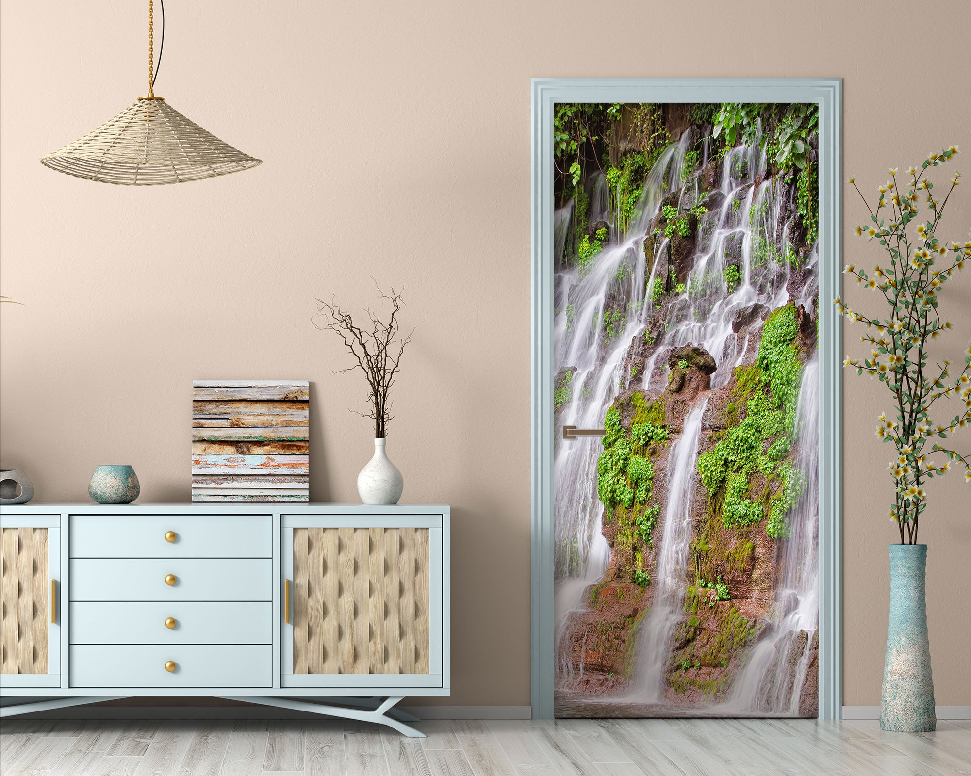 3D Small Waterfall 090 Door Mural