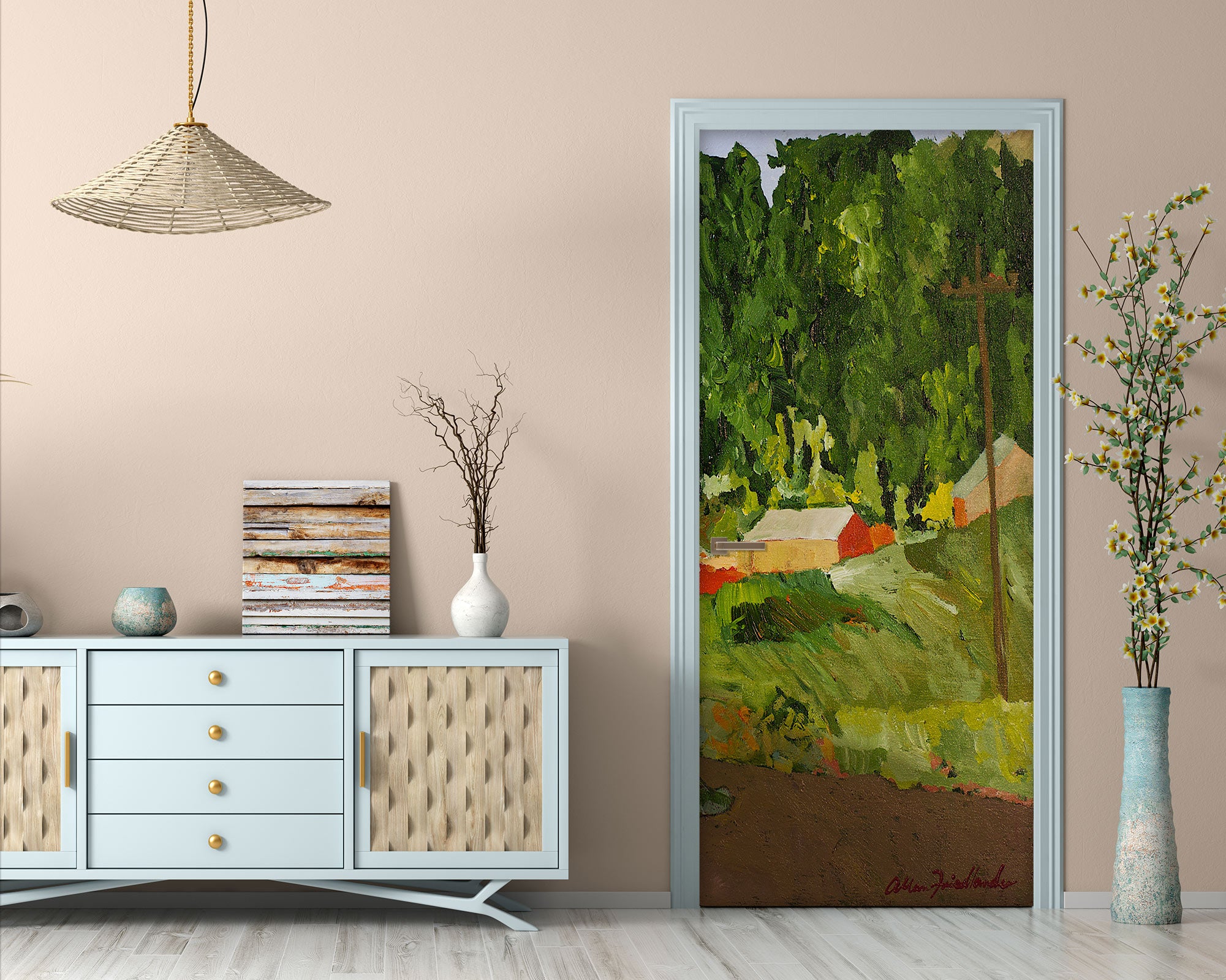 3D Woods Meadow Cottage 9390 Allan P. Friedlander Door Mural