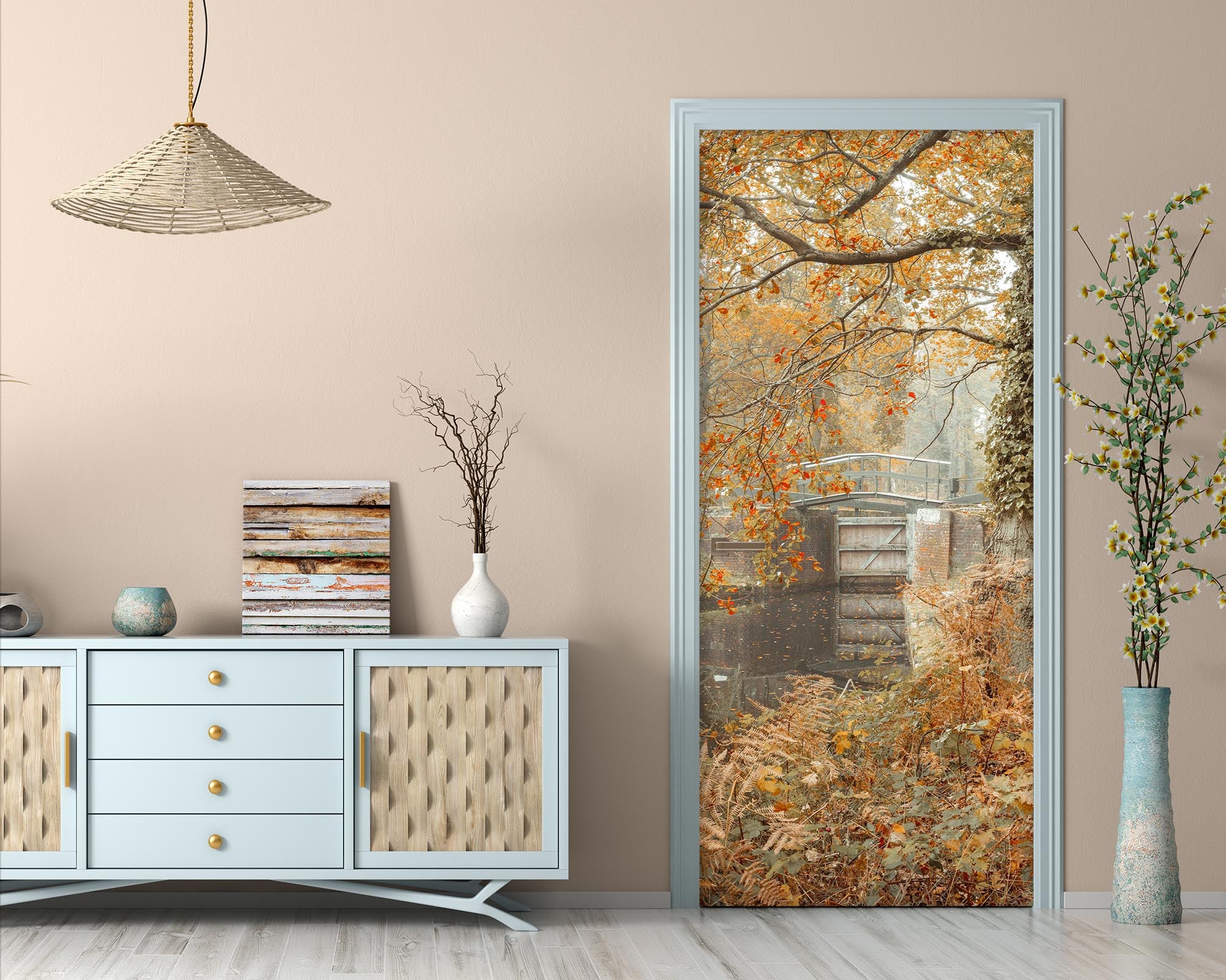 3D Park Bridge 5107 Assaf Frank Door Mural