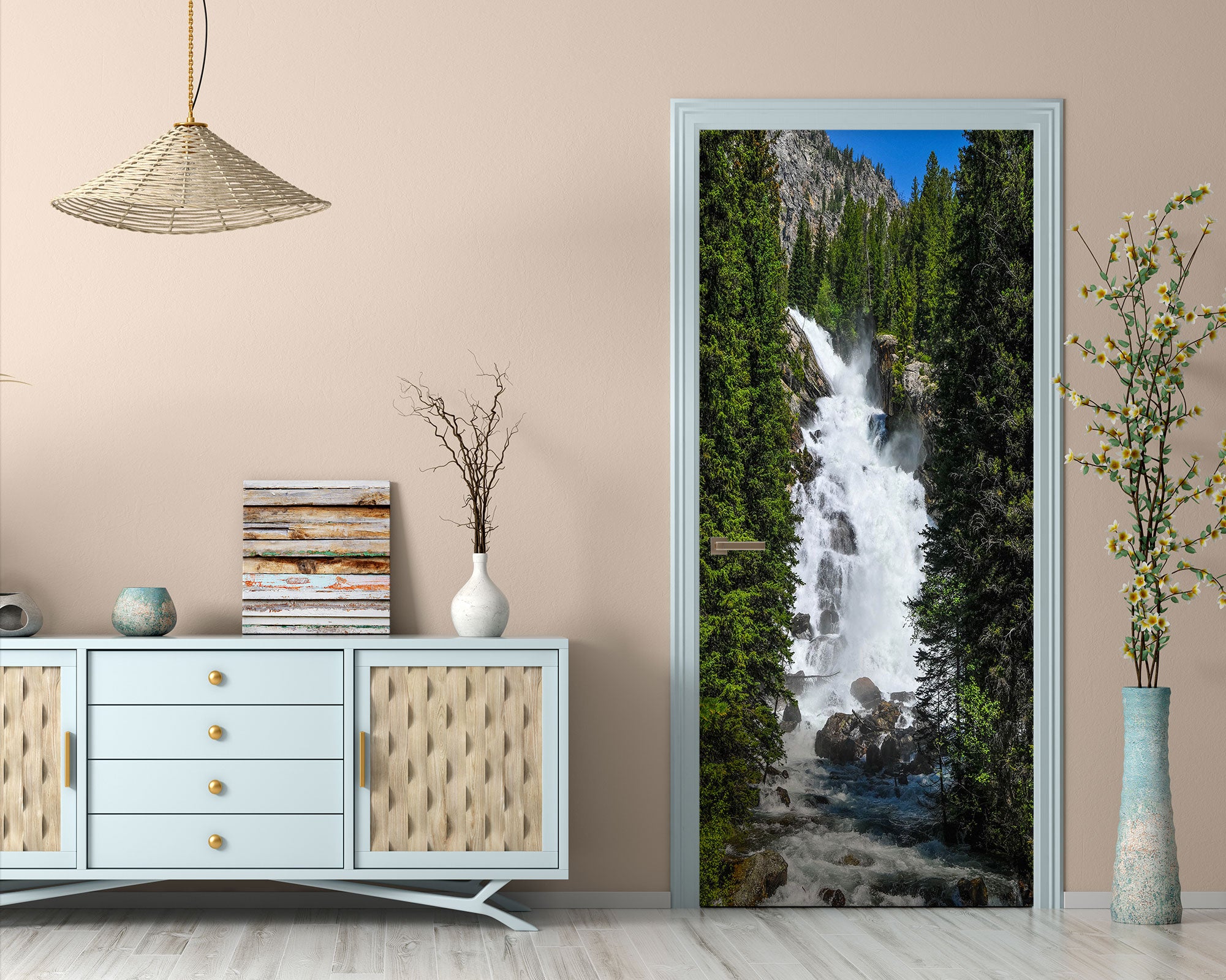 3D Waterfall Tree 24148 Door Mural