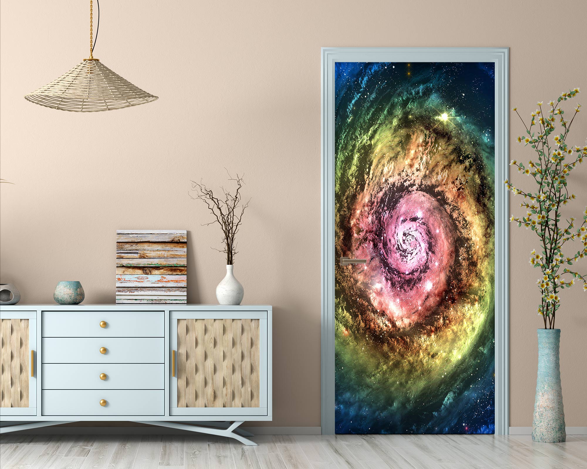 3D Colorful Vortex 25047 Door Mural