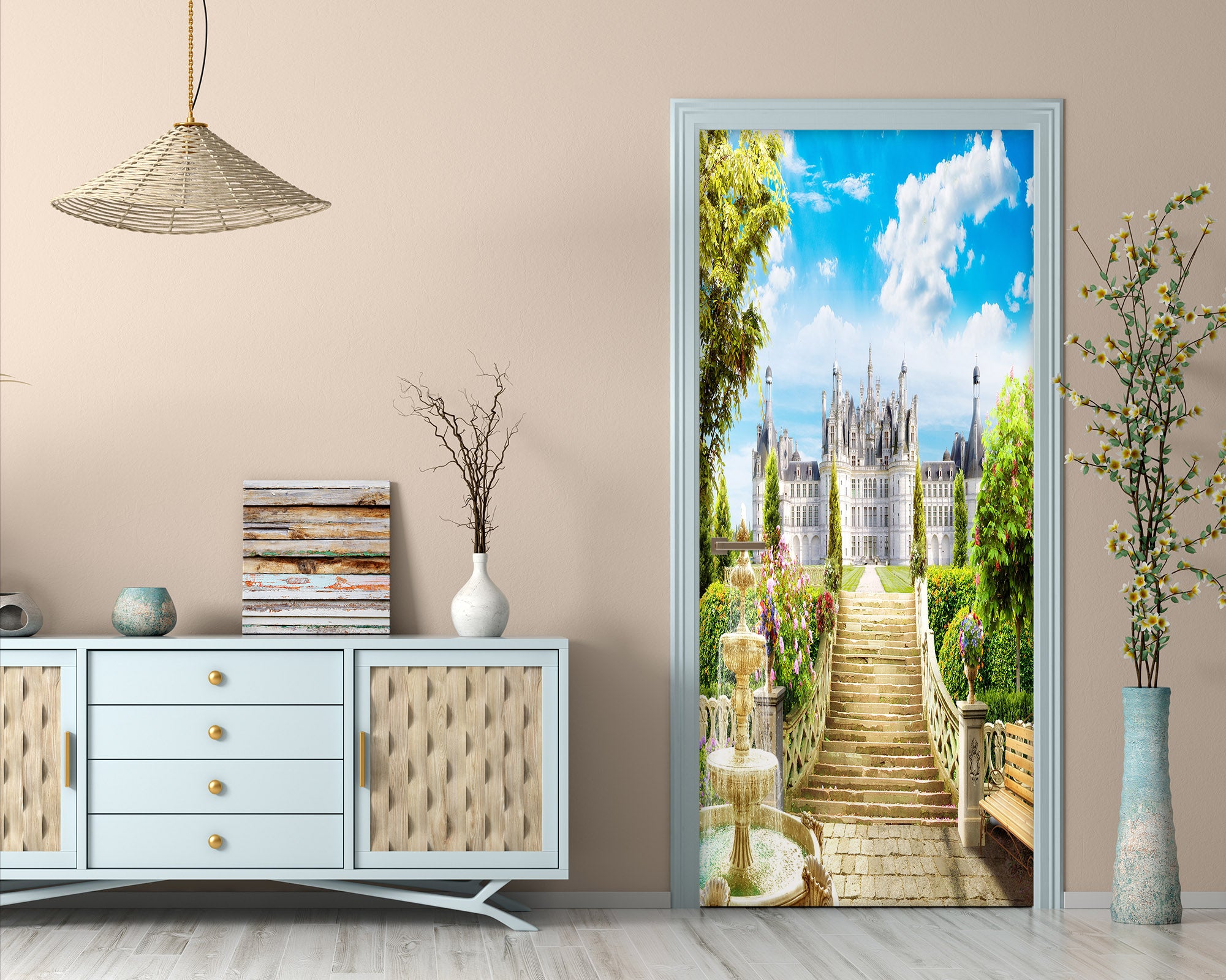 3D Castle Stairs 22103 Door Mural