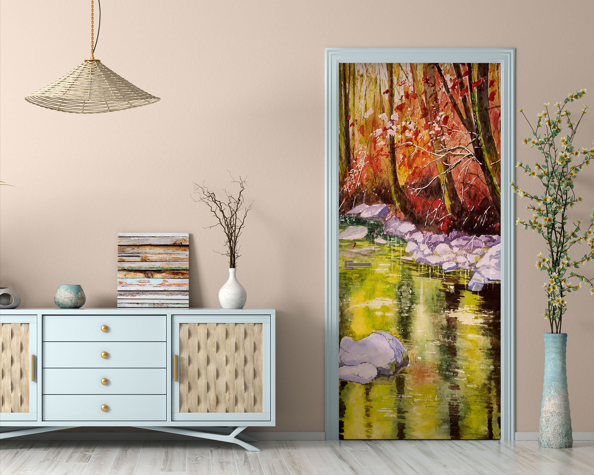 3D By The River 25052 Door Mural