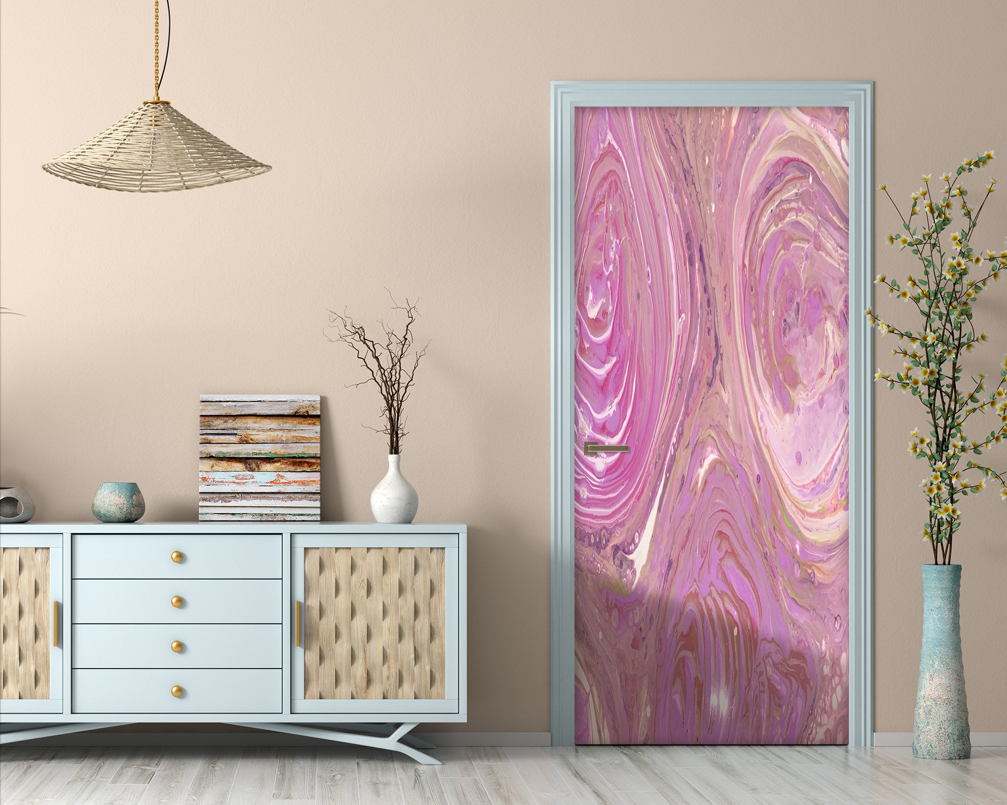 3D Pink Paint Texture 9212 Valerie Latrice Door Mural