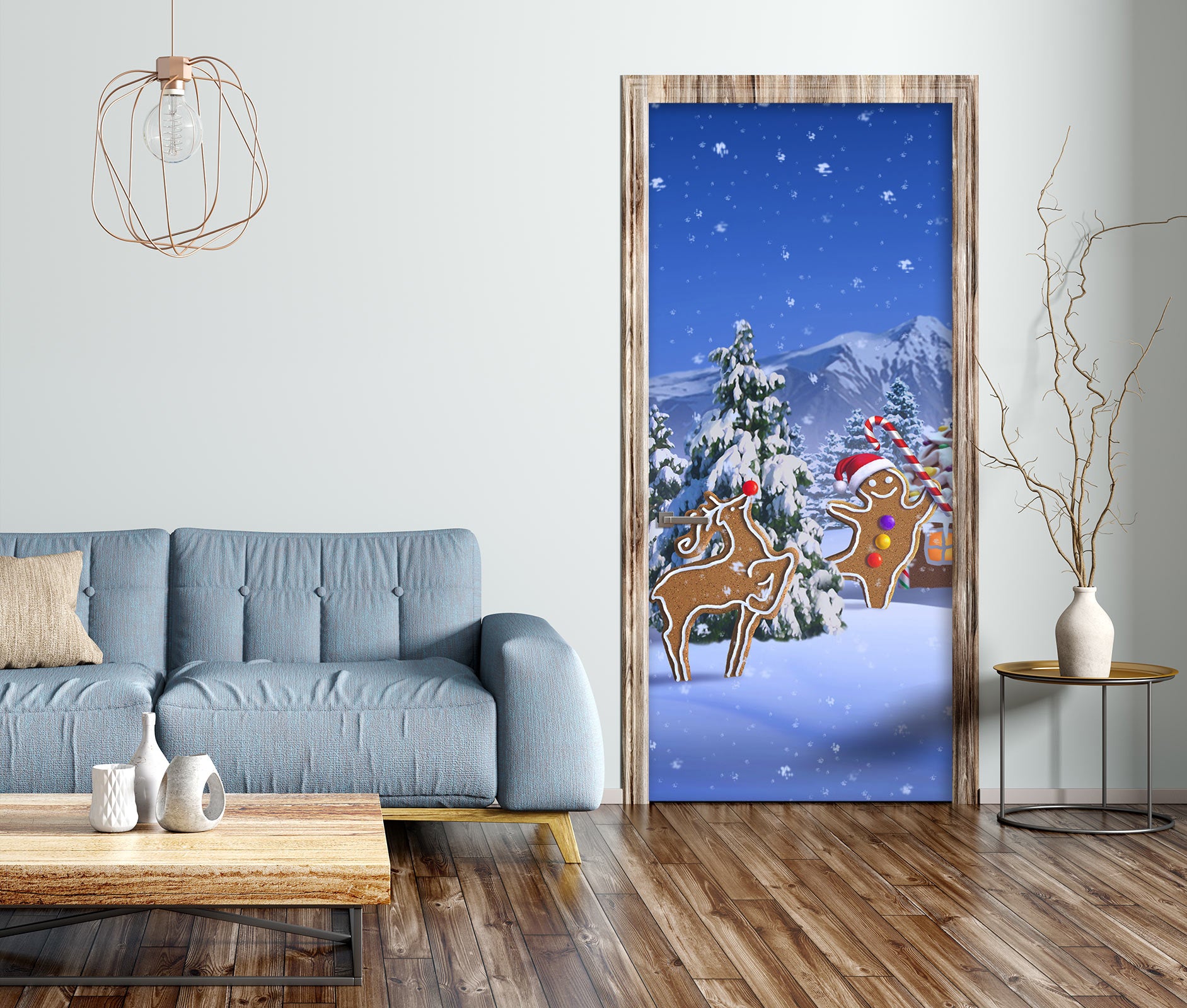 3D Snow Trees Pancake Man 112134 Jerry LoFaro Door Mural