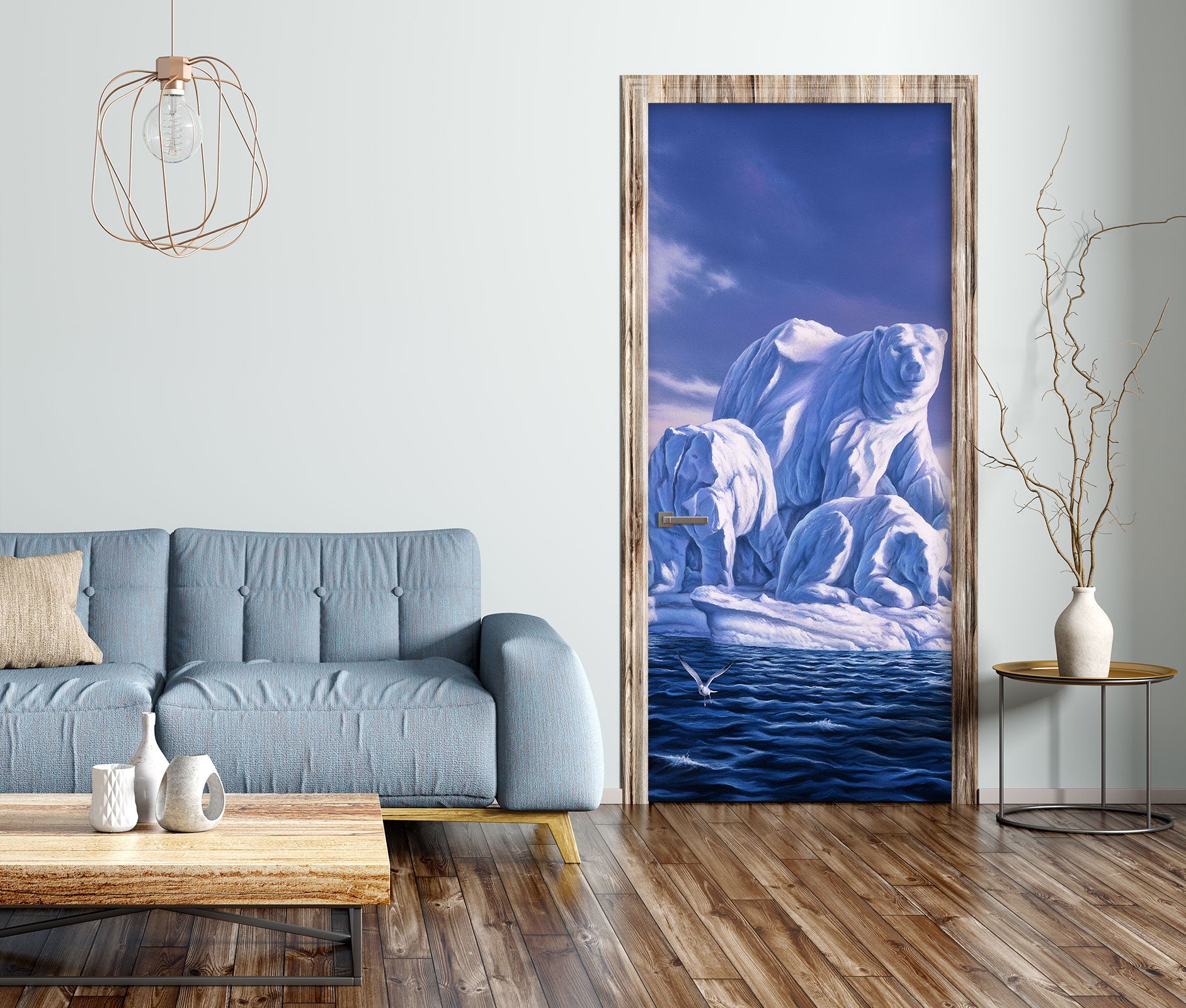 3D Ice Sculpture Polar Bear 112140 Jerry LoFaro Door Mural