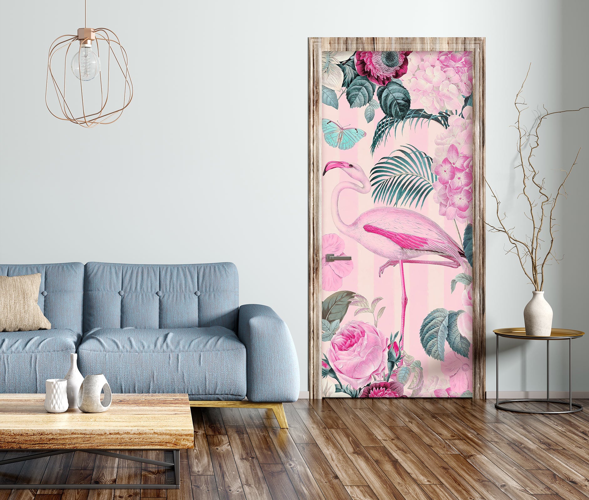 3D Flamingo Rose Pink 118124 Andrea Haase Door Mural