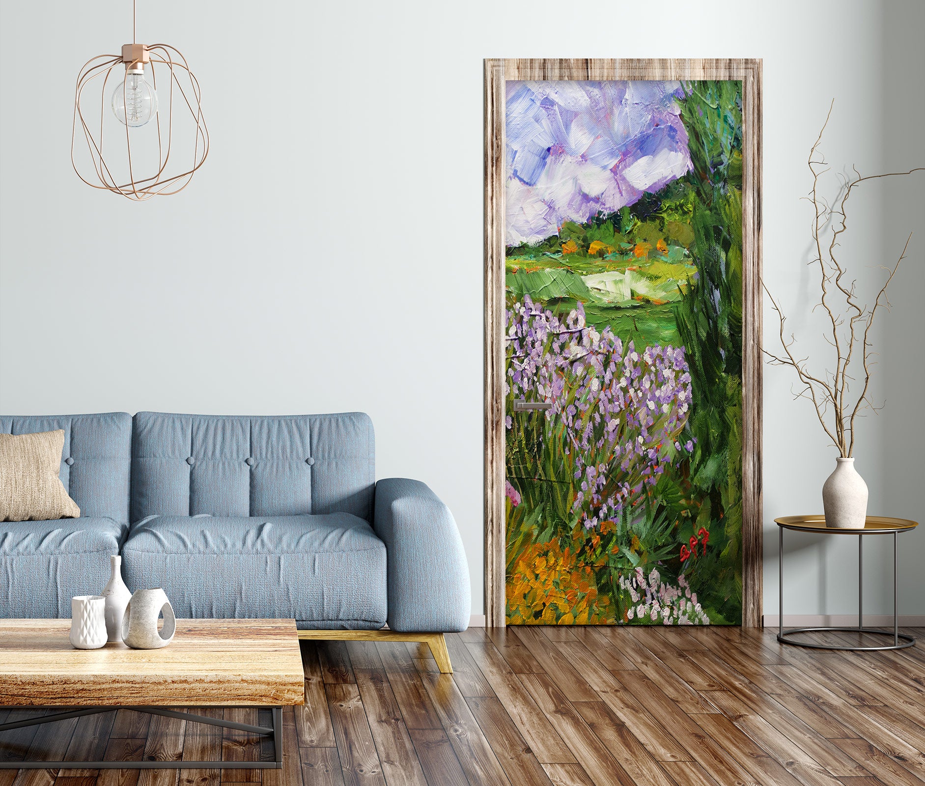 3D Flowers Grass Lawn Hillside 93196 Allan P. Friedlander Door Mural