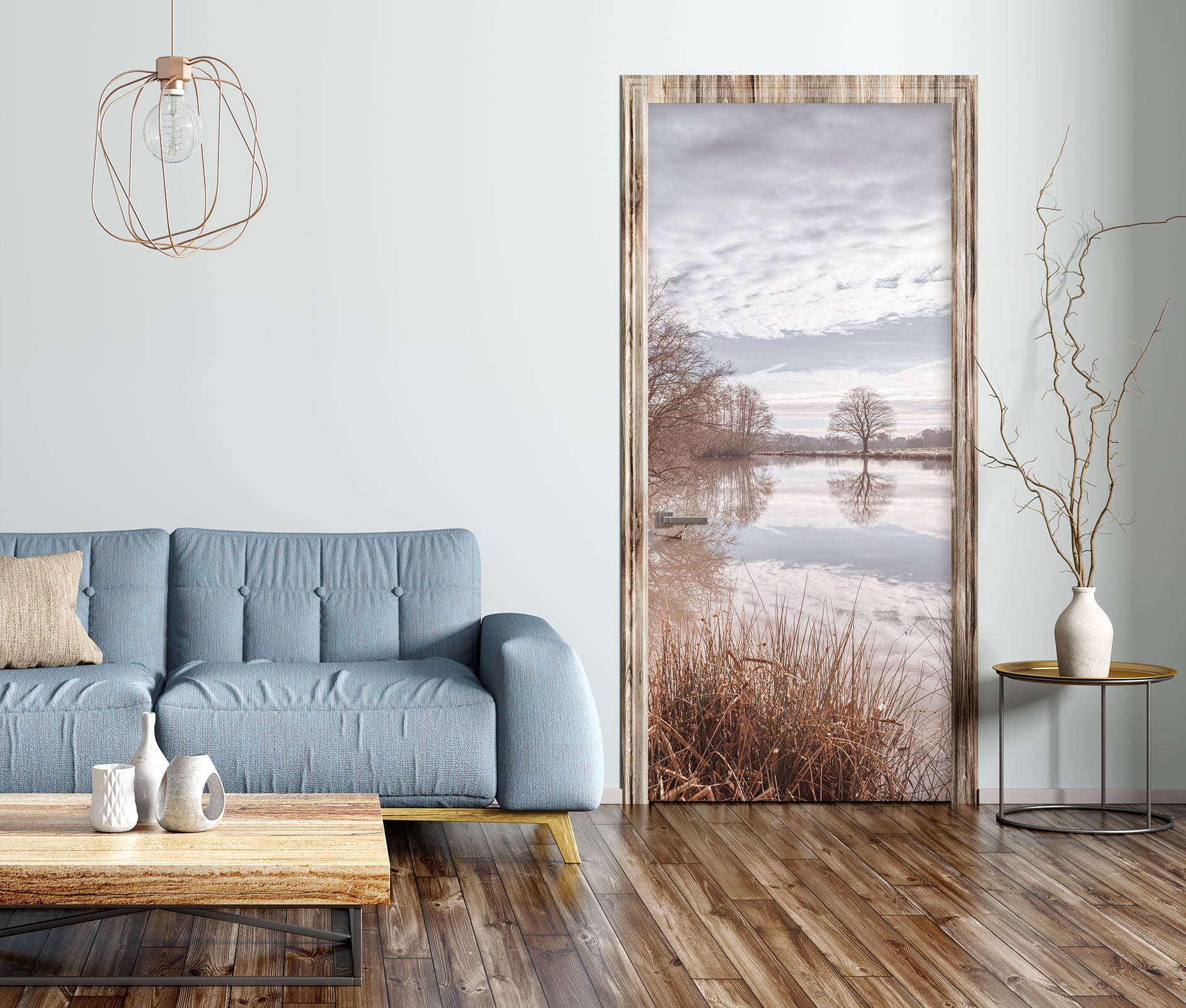 3D Sky Lake 5061 Assaf Frank Door Mural