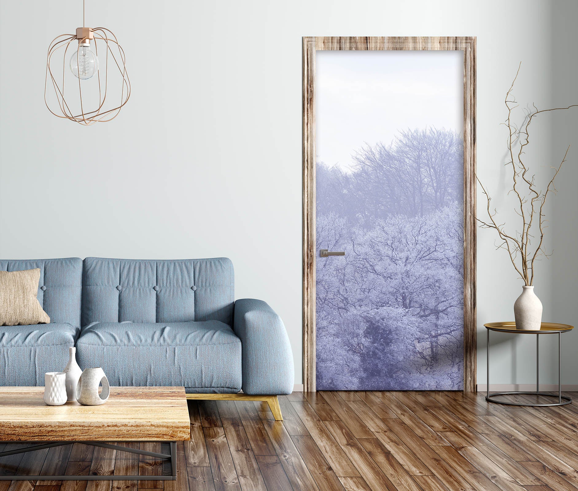 3D Fog Tree 5125 Assaf Frank Door Mural