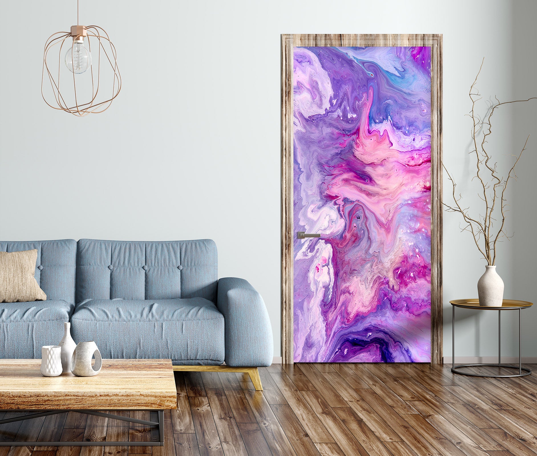 3D Colorful Purple 21168 Door Mural