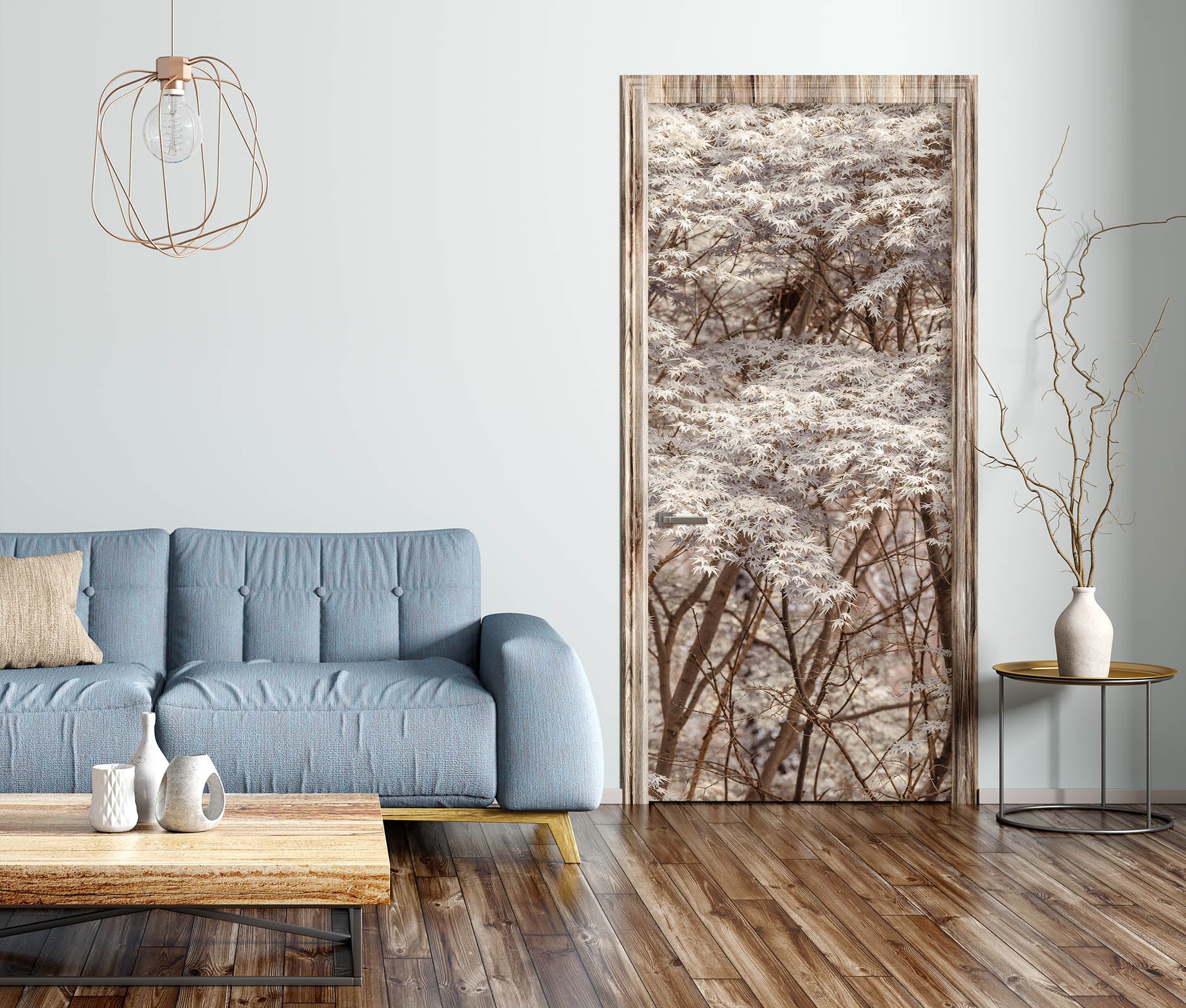 3D Maple Leaves 5164 Assaf Frank Door Mural