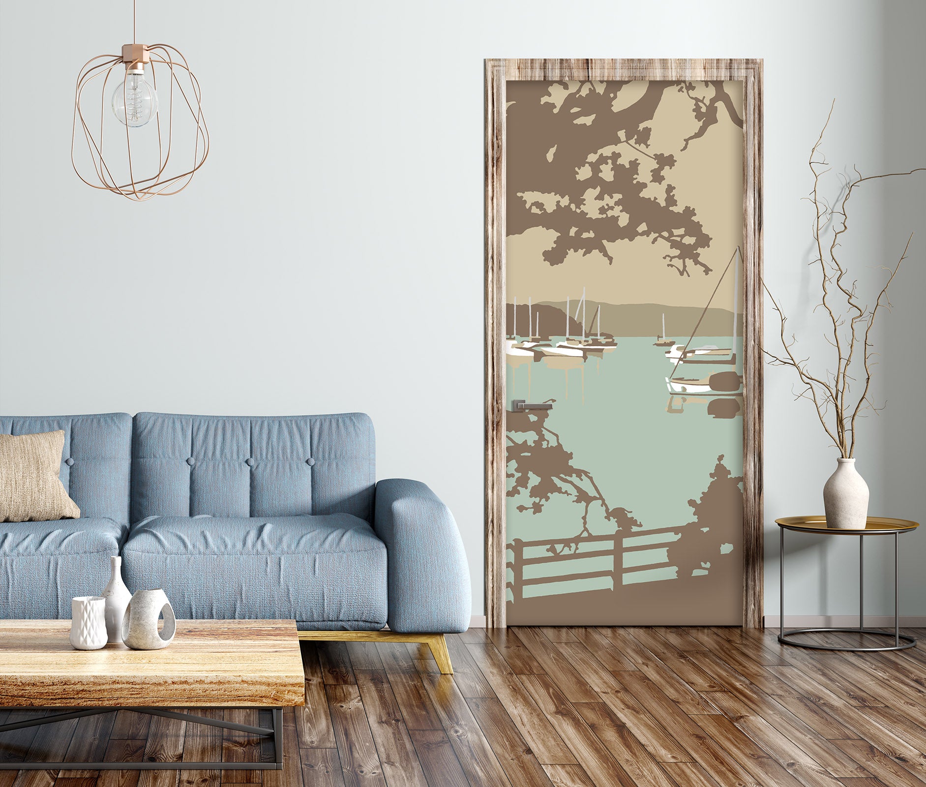 3D Boat View 9258 Steve Read Door Mural