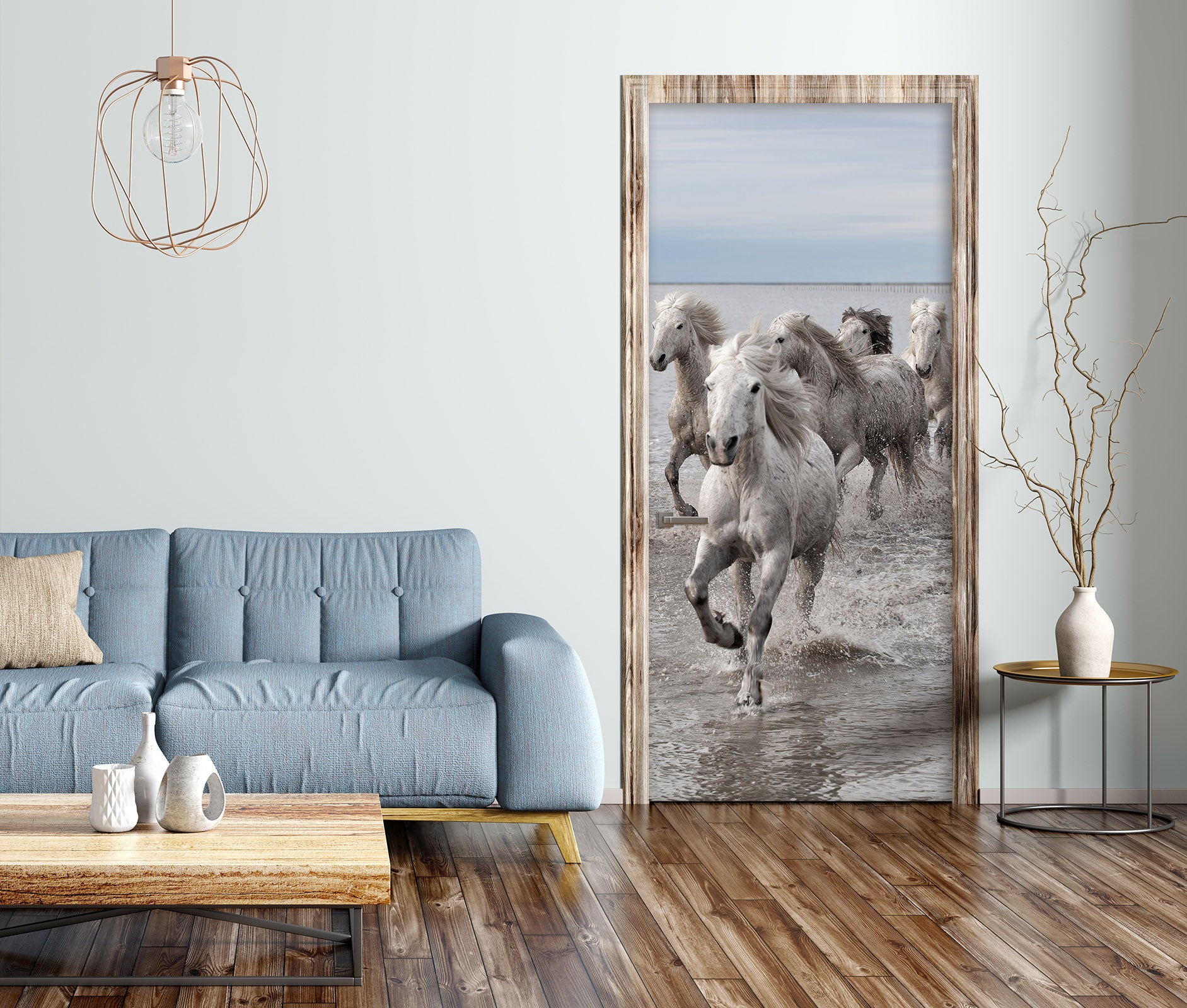 3D Running Group Horse 12276 Marco Carmassi Door Mural