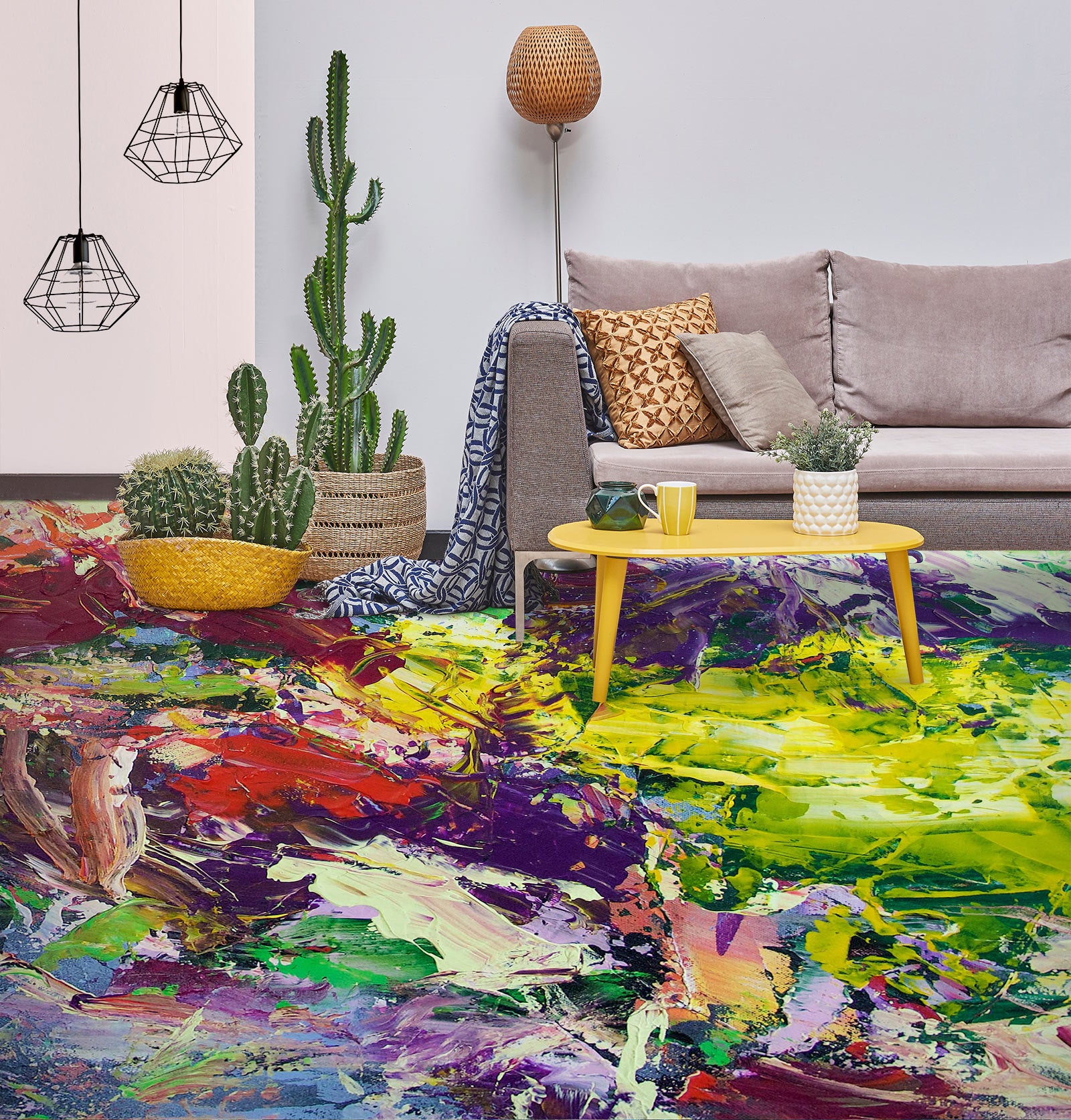 3D Colorful Paint Texture 9670 Allan P. Friedlander Floor Mural