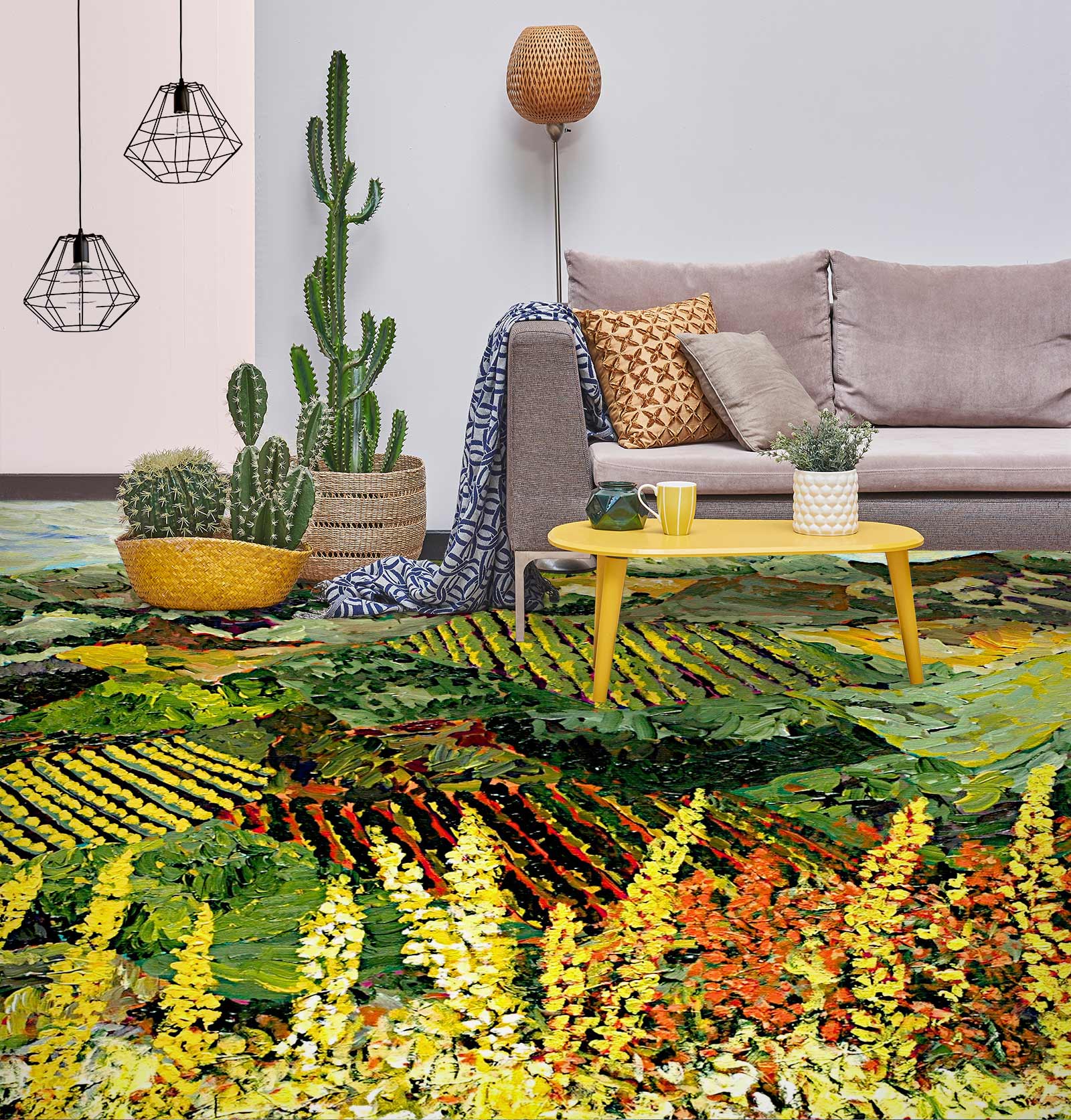3D Field Flower Painting 9532 Allan P. Friedlander Floor Mural