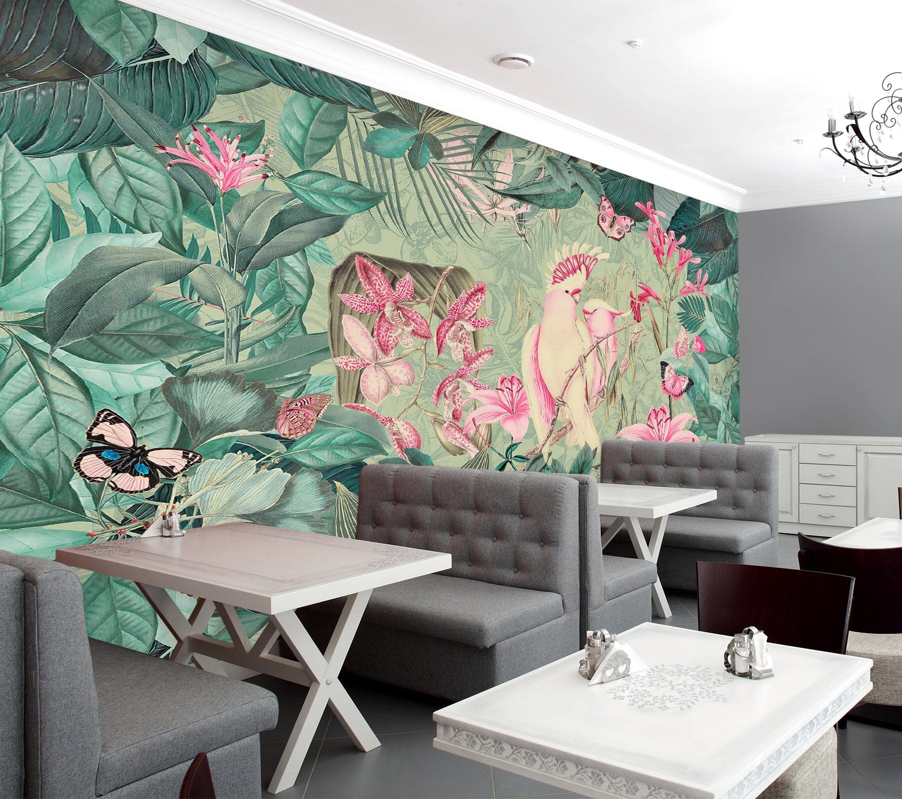 3D Cockatoos And Butterflies 1407 Andrea haase Wall Mural Wall Murals Wallpaper AJ Wallpaper 2