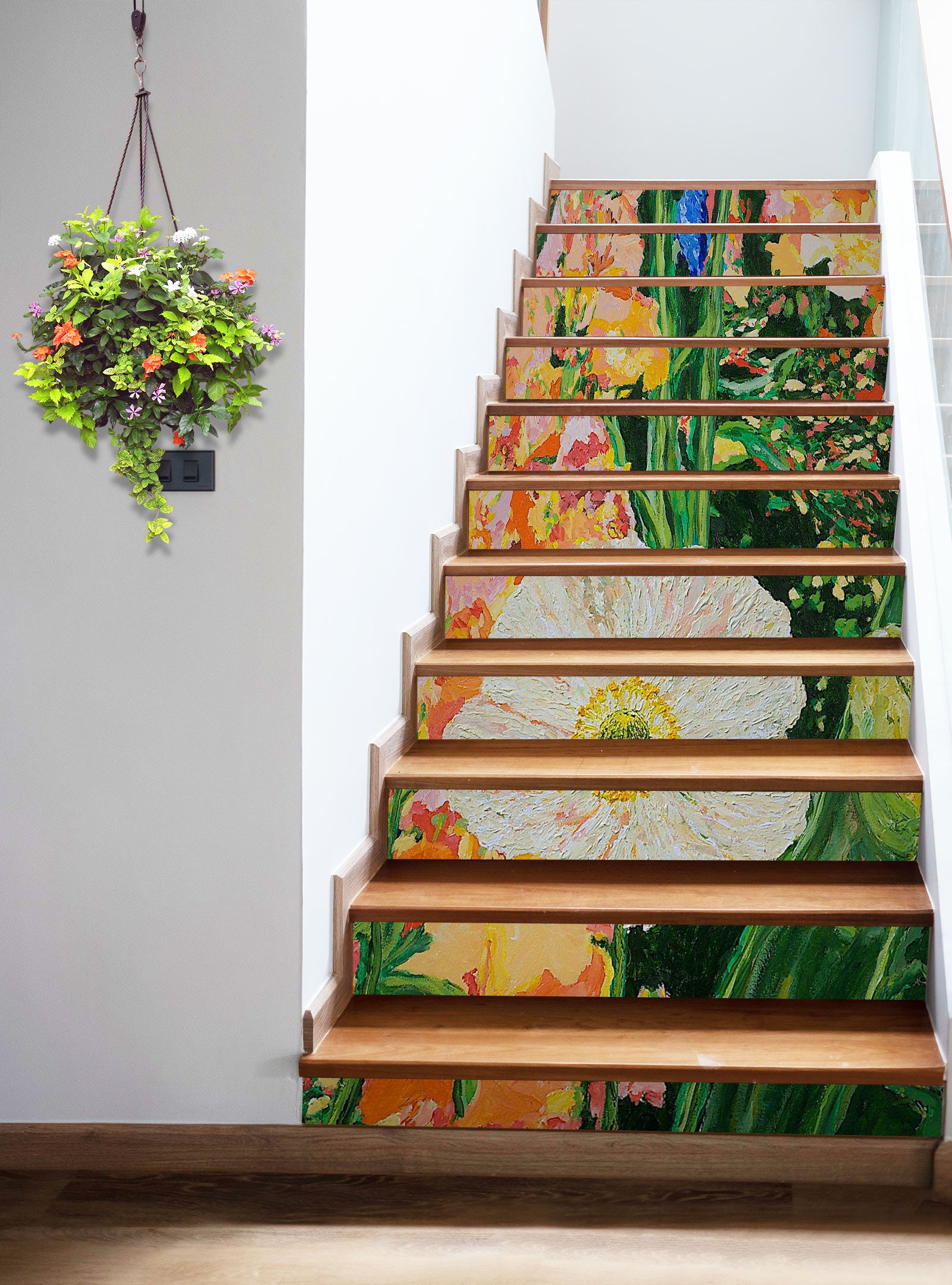 3D White Flowers 89202 Allan P. Friedlander Stair Risers