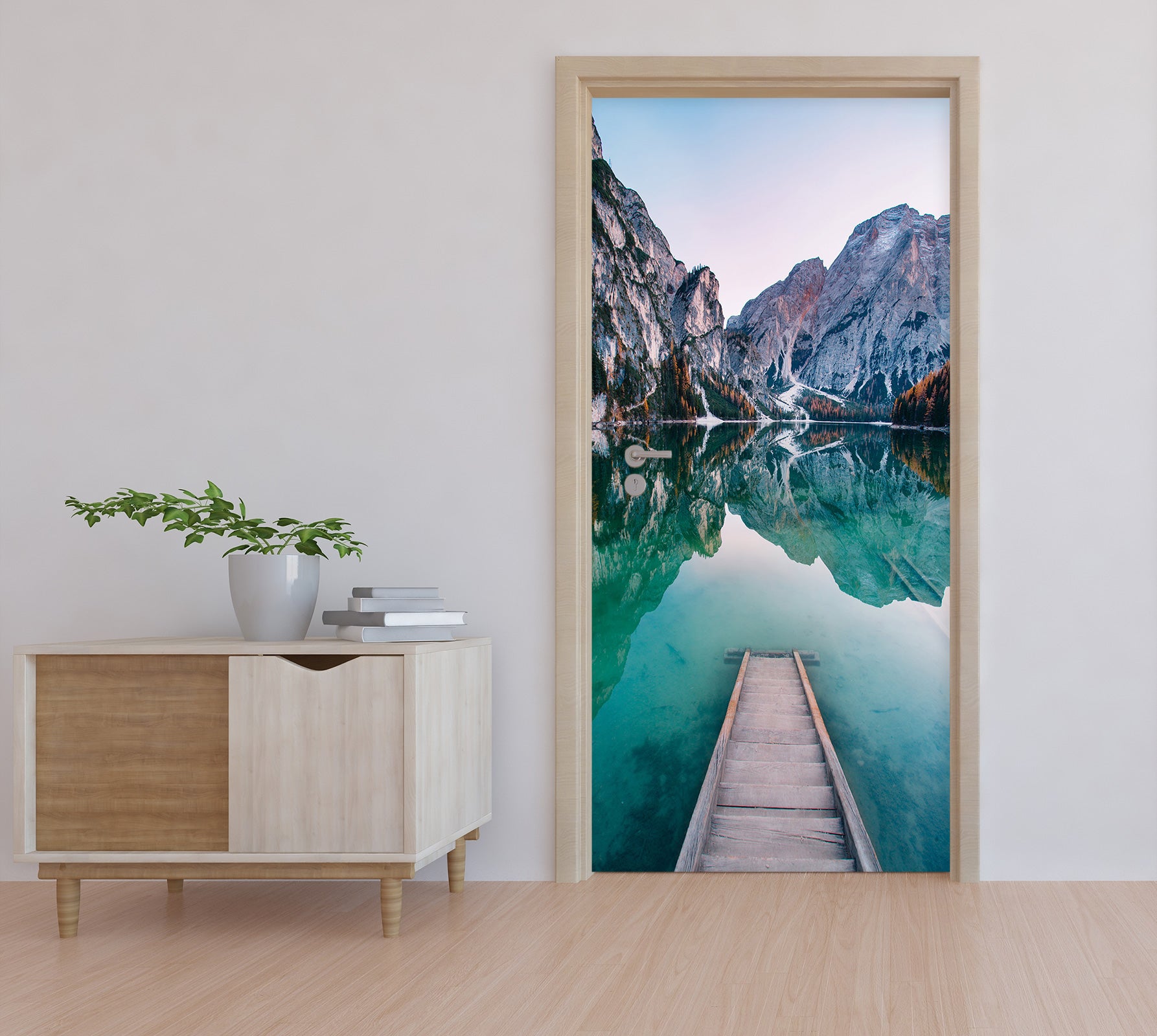 3D Mountain Lake 24121 Door Mural
