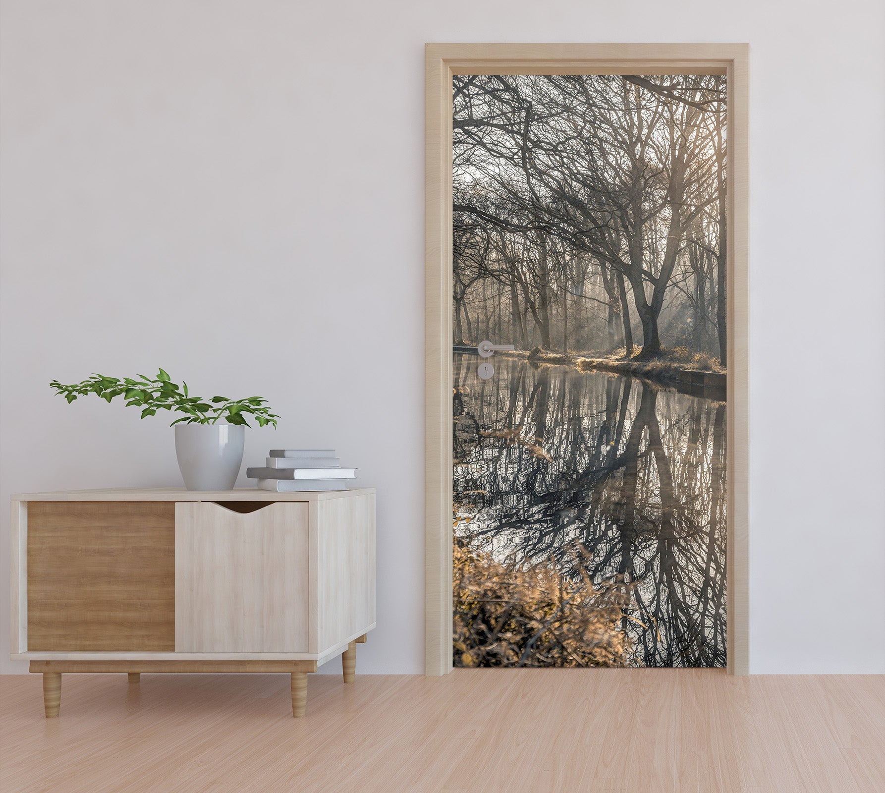 3D Creek Tree Shadow 106135 Assaf Frank Door Mural