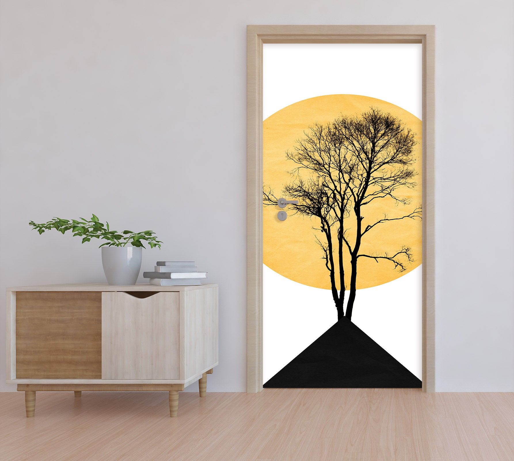 3D Sun Trees Hillside 10137 Boris Draschoff Door Mural