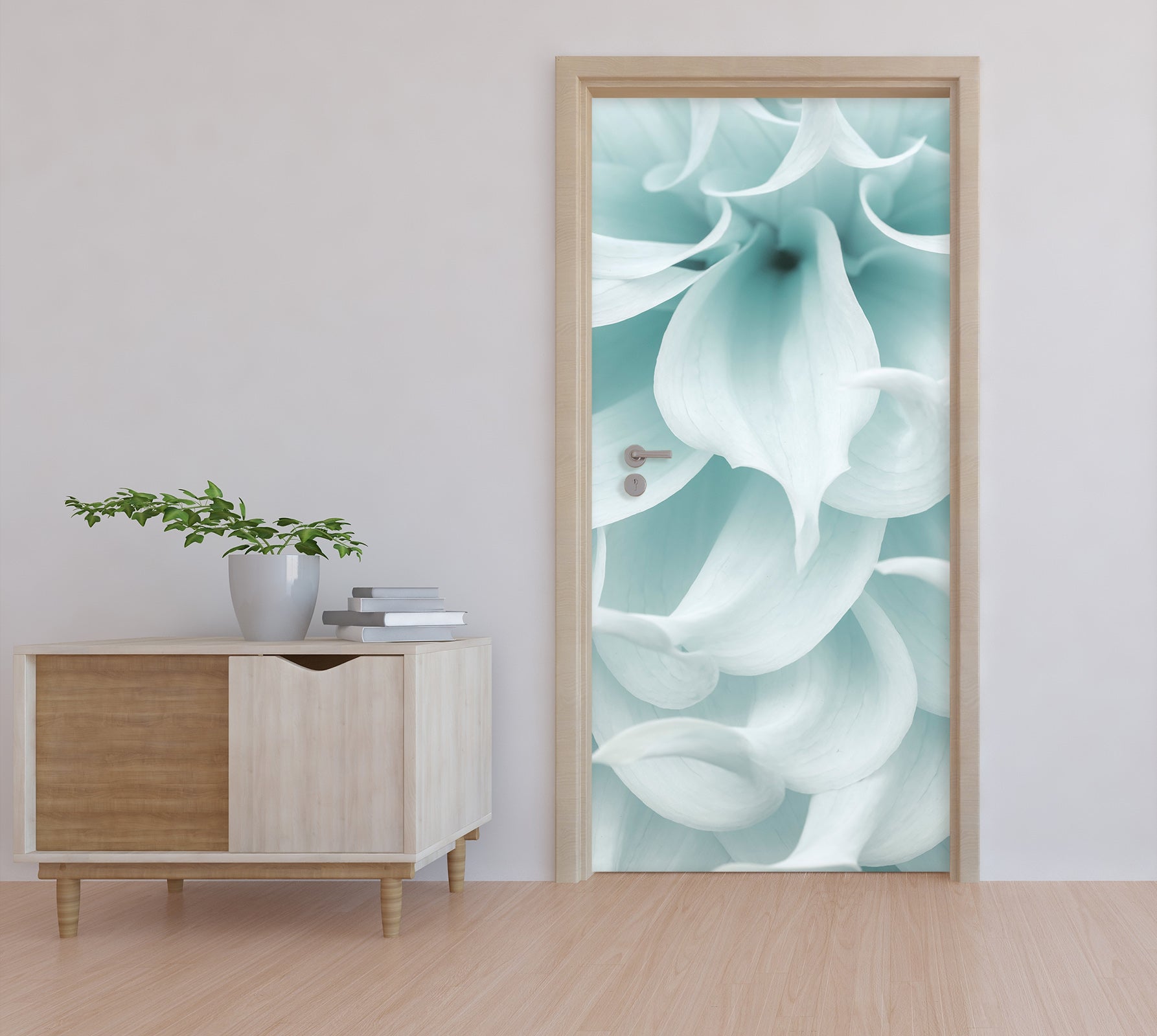 3D Light Blue Flower 5188 Assaf Frank Door Mural