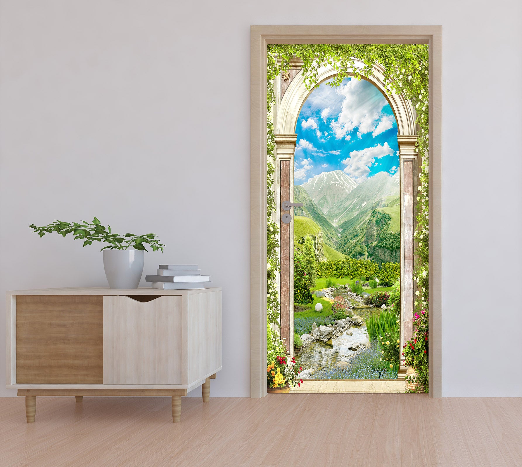 3D Mountains 22111 Door Mural