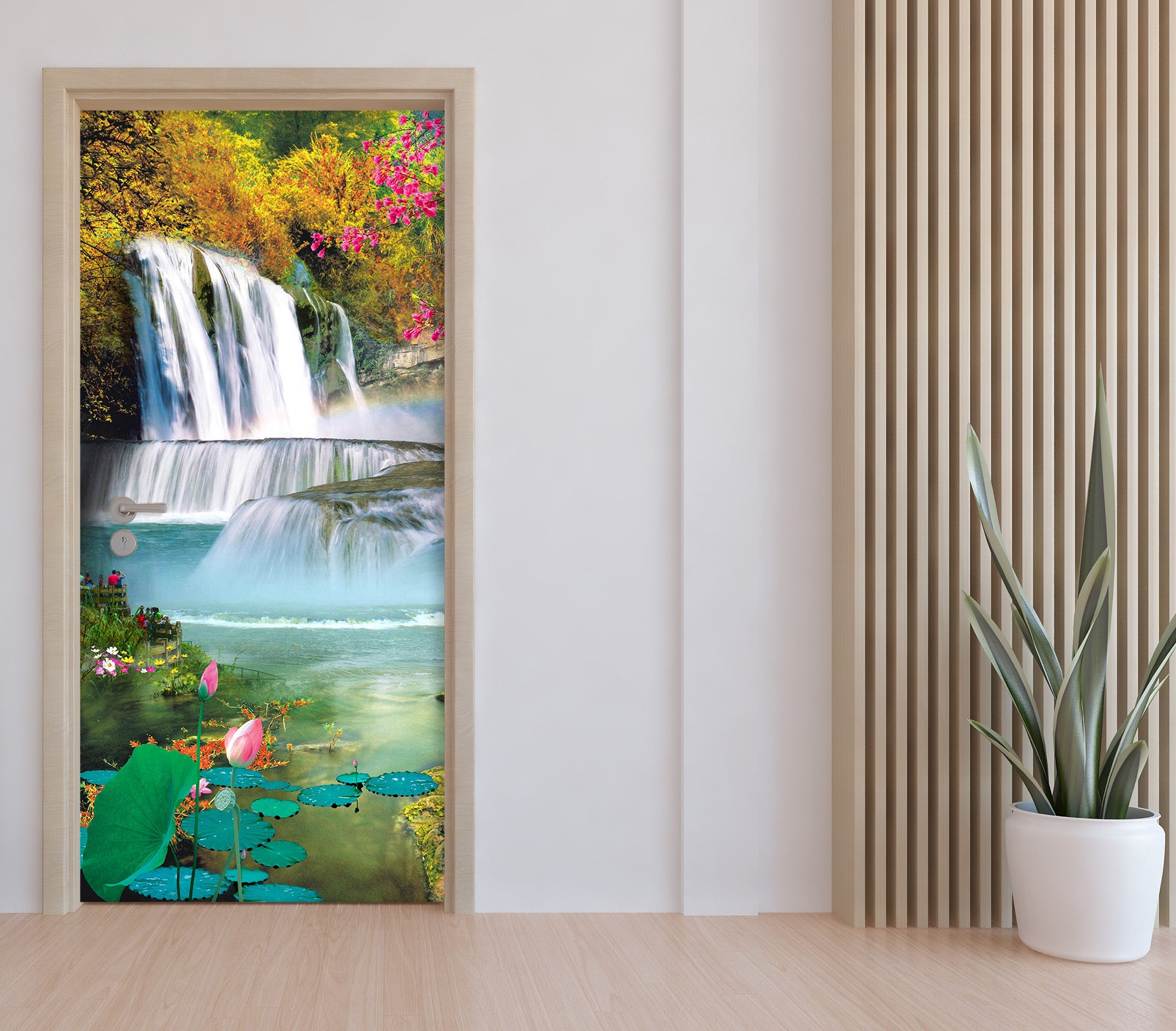 3D Waterfall Maple 036 Door Mural