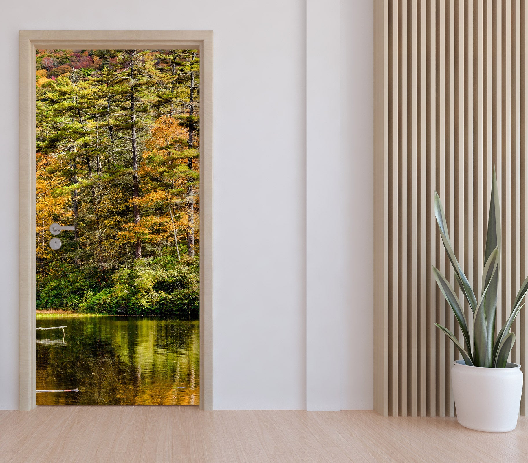 3D Forest Lake 10831 Beth Sheridan Door Mural