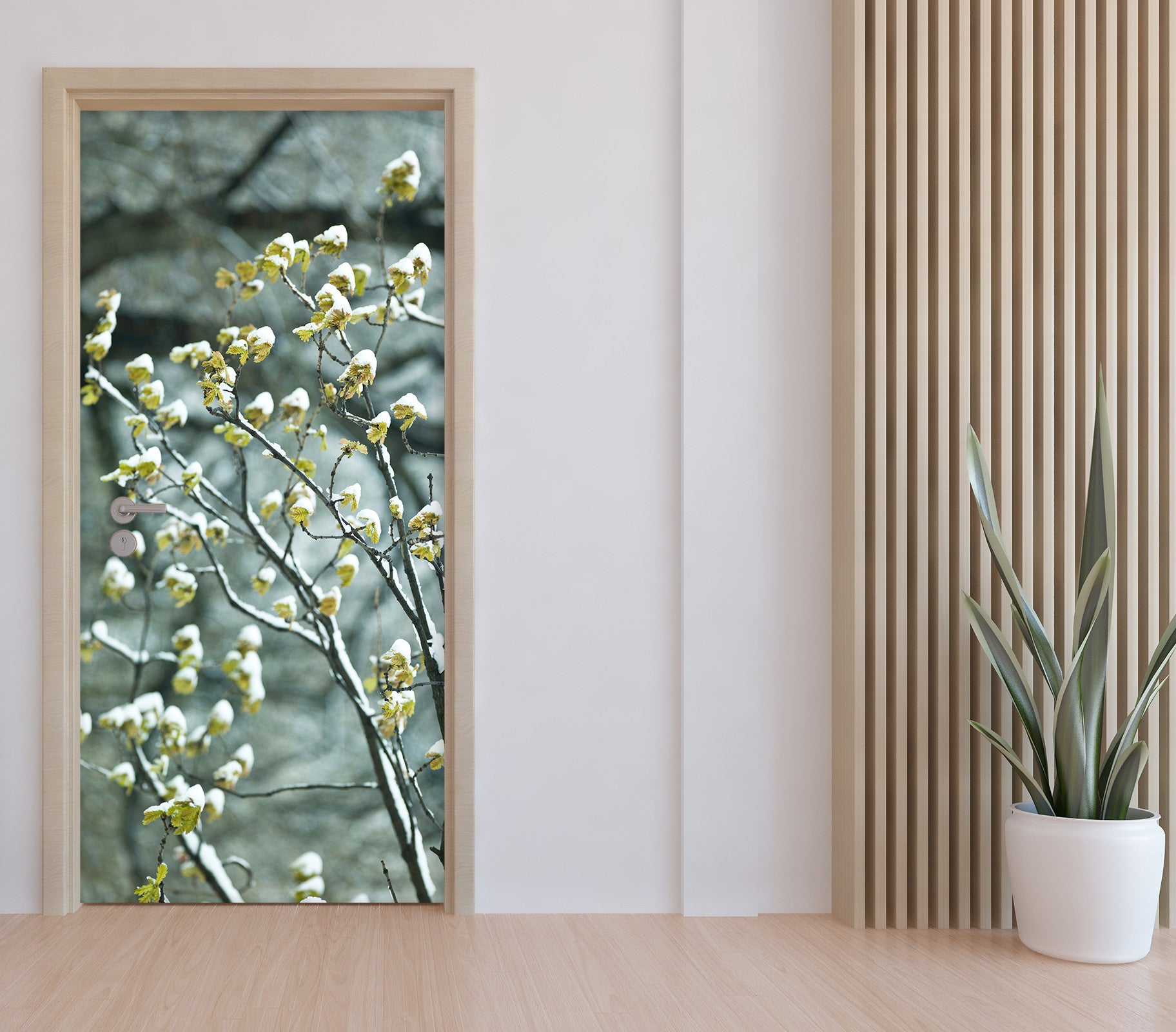 3D Flower Branch 106214 Assaf Frank Door Mural