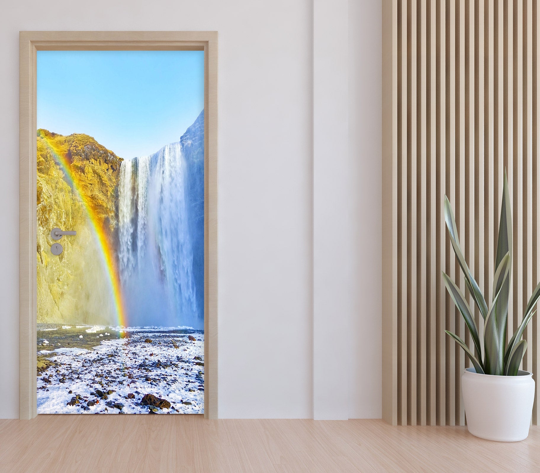 3D Rainbow Waterfall 24145 Door Mural