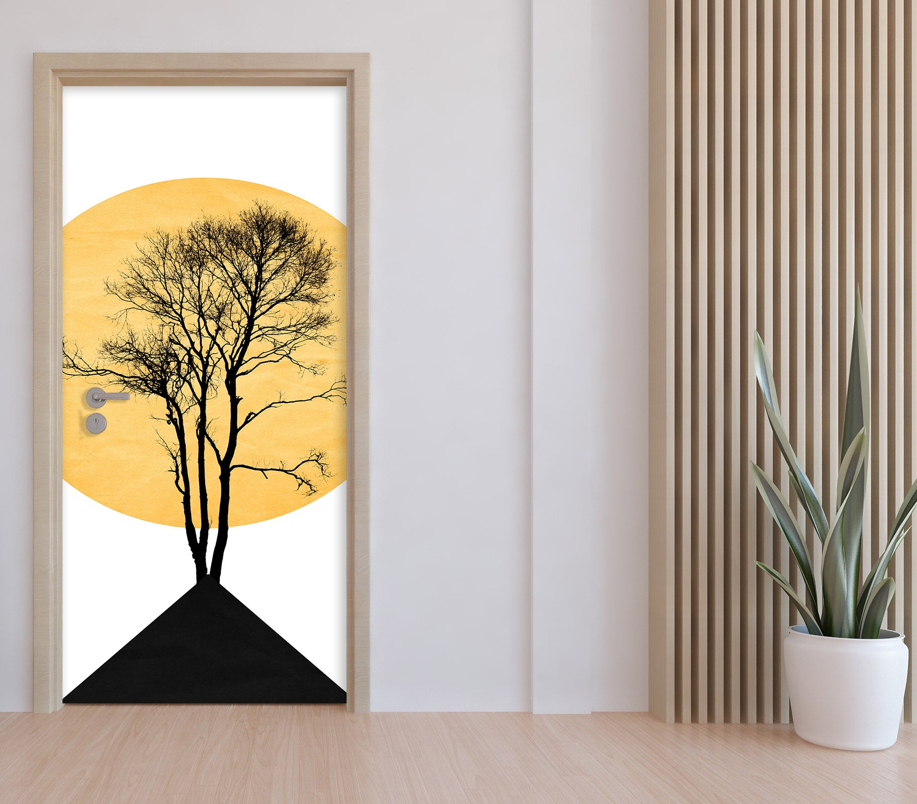 3D Sun Trees Hillside 10137 Boris Draschoff Door Mural