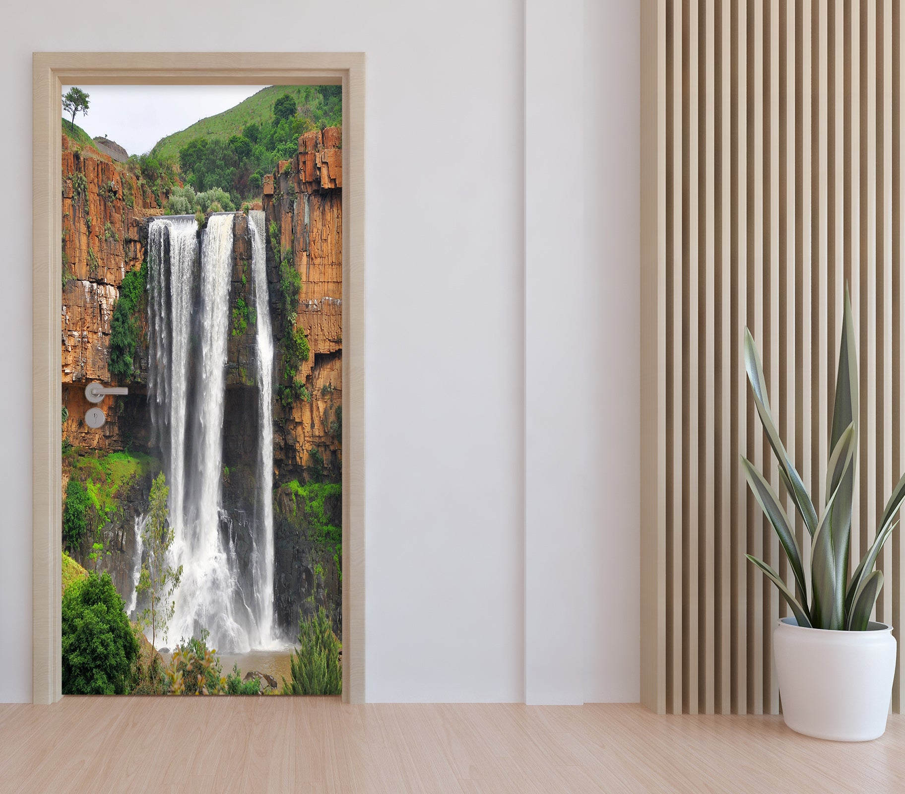 3D Mountain Waterfall 25109 Door Mural