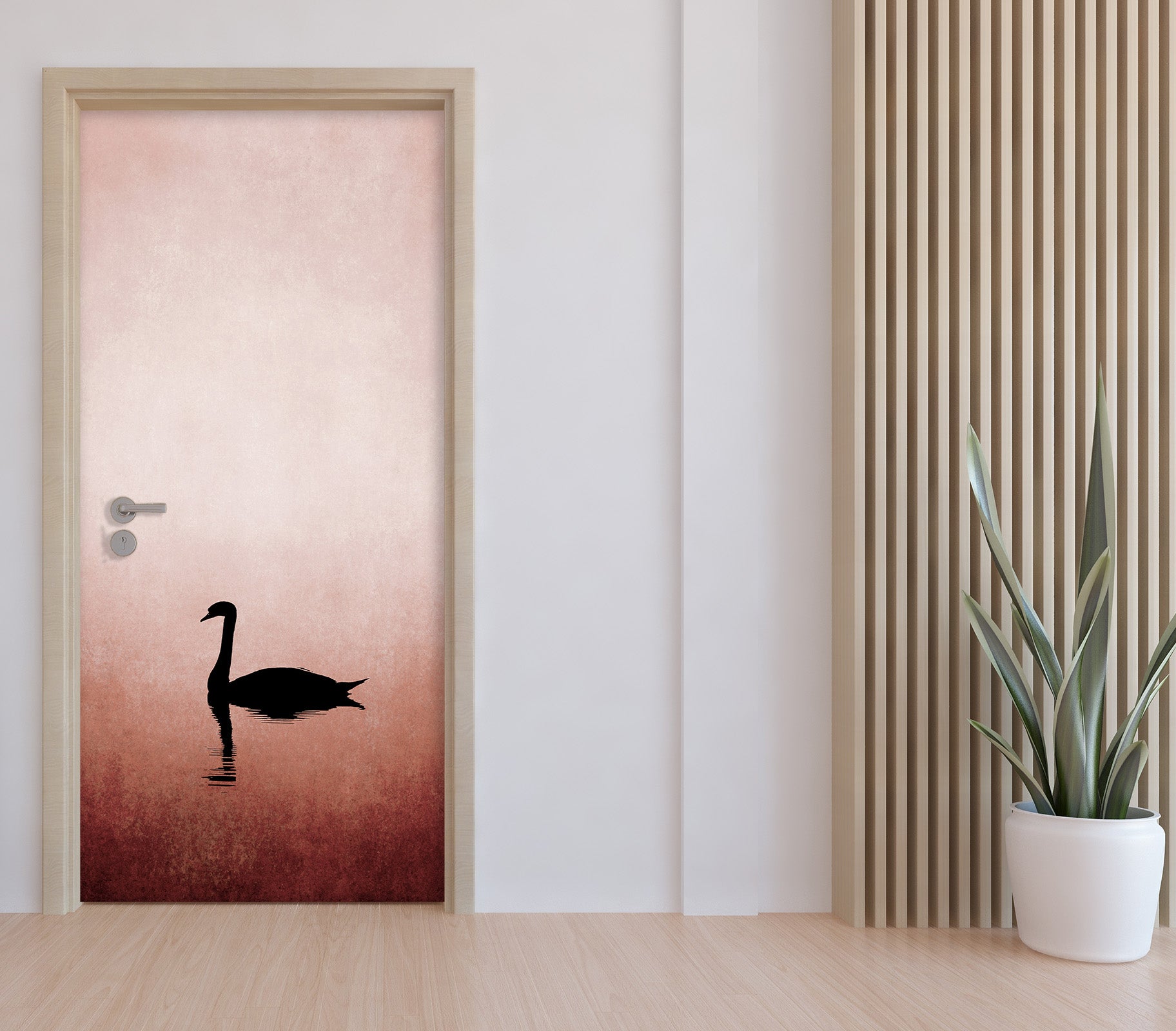 3D Swan Lake 10147 Boris Draschoff Door Mural