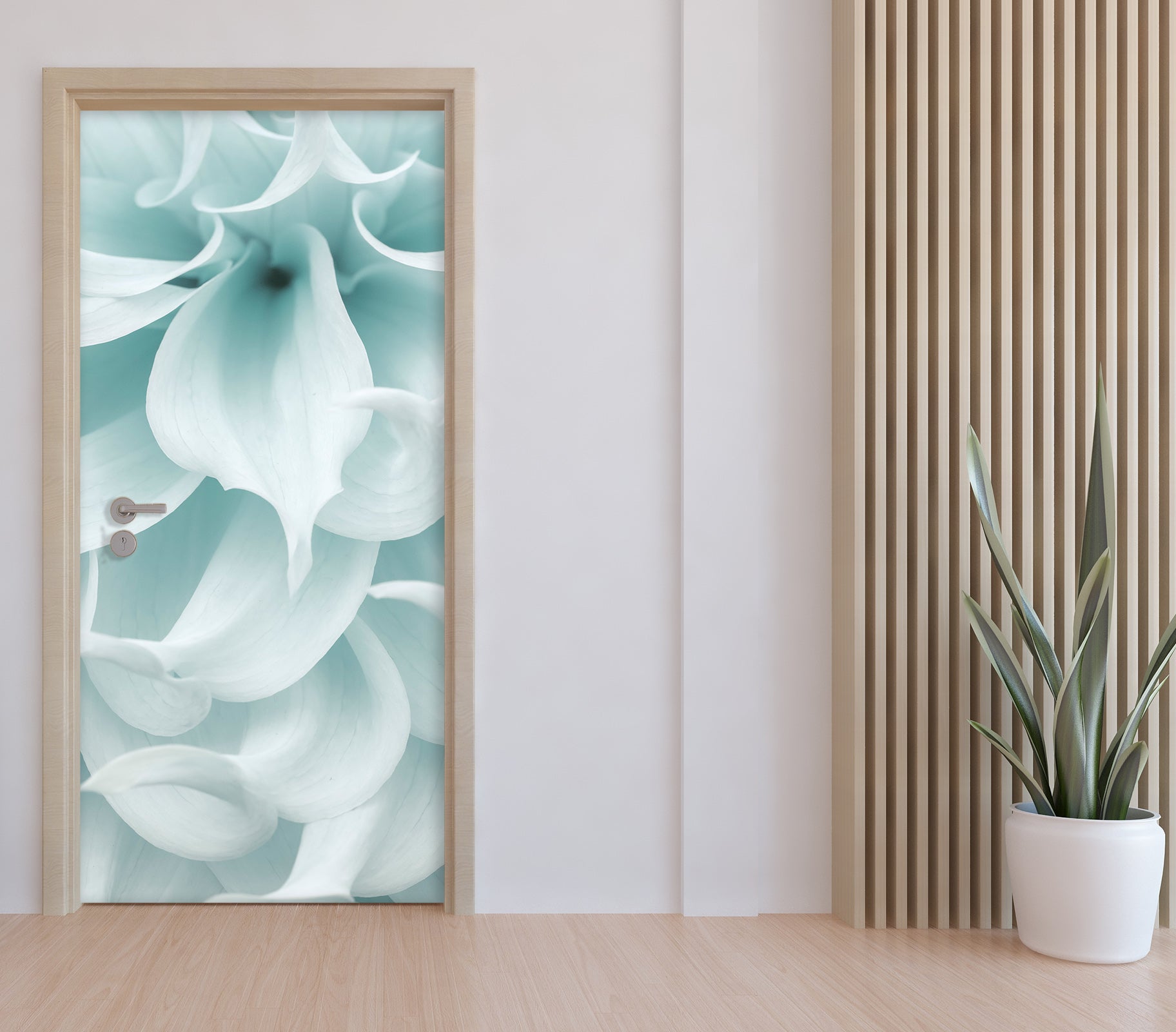 3D Light Blue Flower 5188 Assaf Frank Door Mural