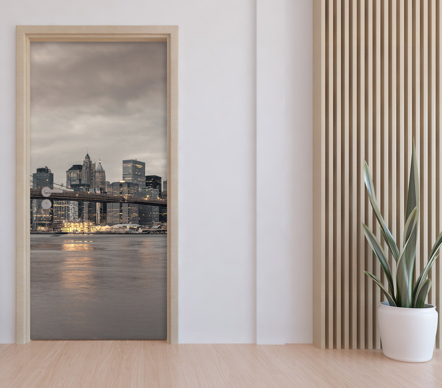 3D City River Bridge Building 106122 Assaf Frank Door Mural