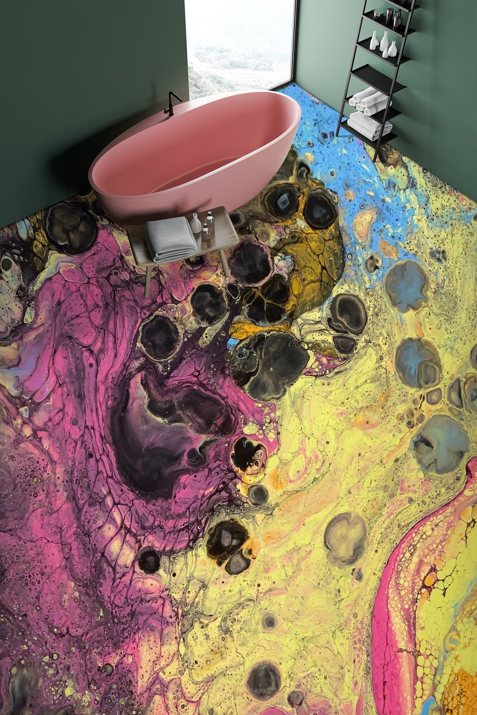 3D Colorful Paint Pattern 98207 Valerie Latrice Floor Mural