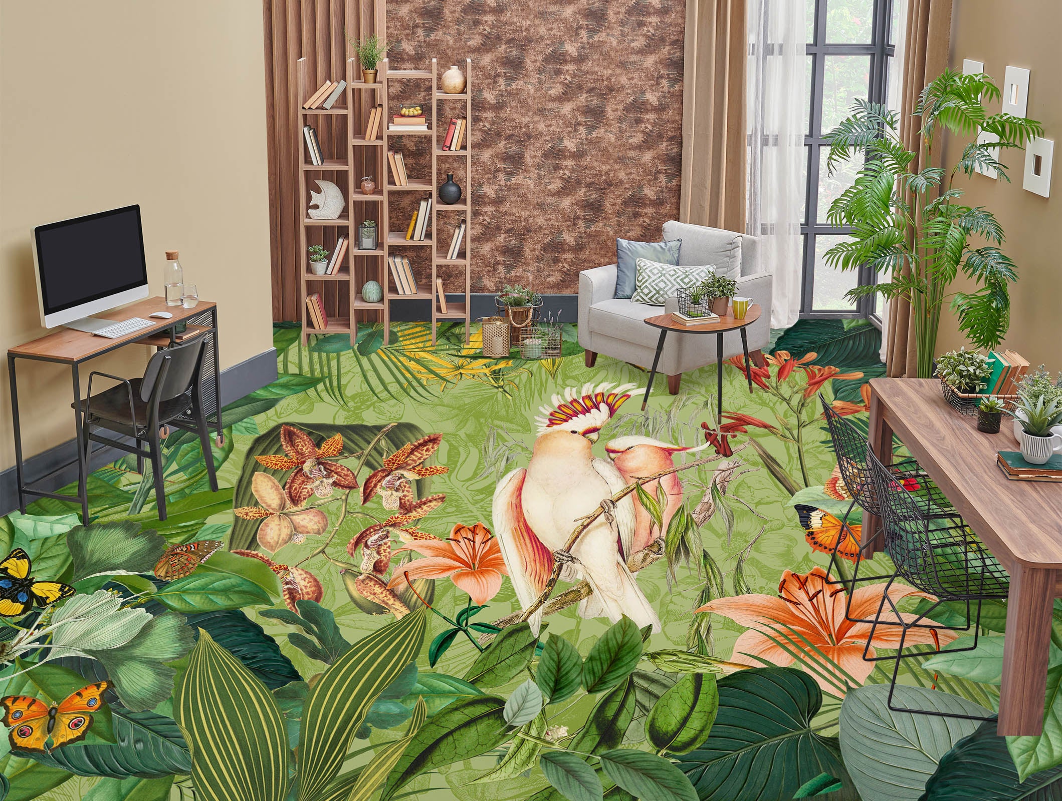 3D Grove Parrot 104139 Andrea Haase Floor Mural