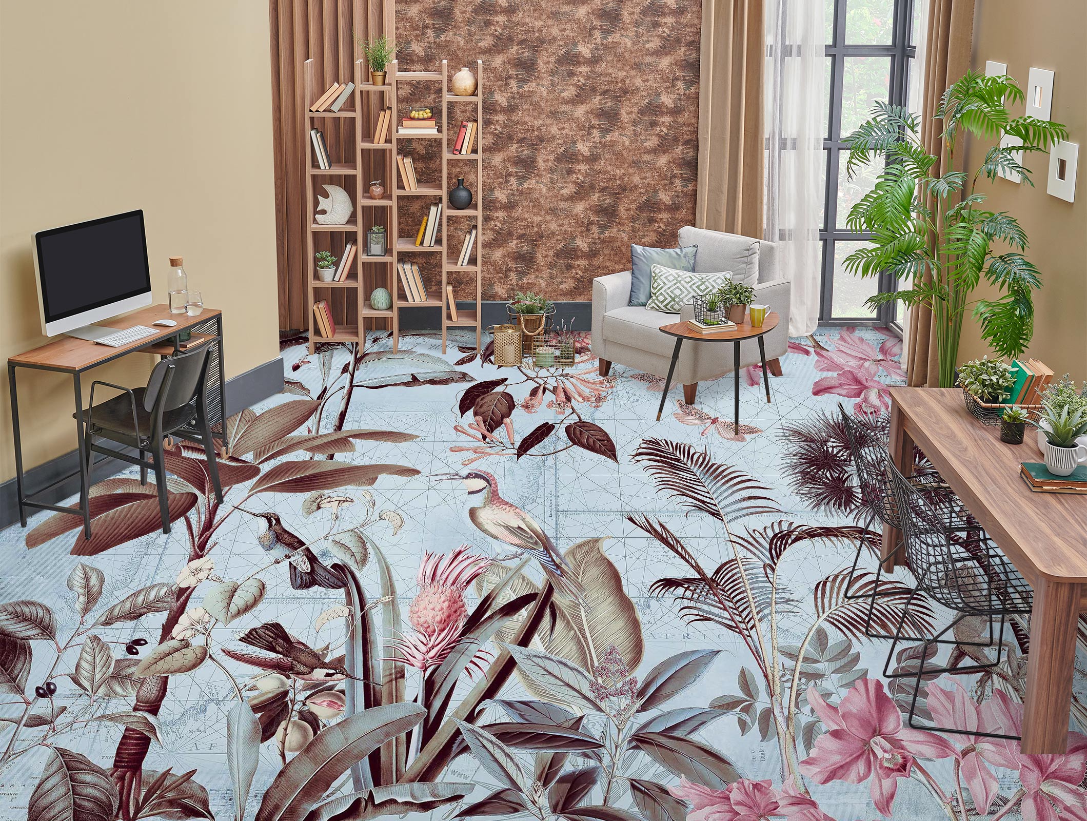 3D Jungle Bird 10054 Andrea Haase Floor Mural