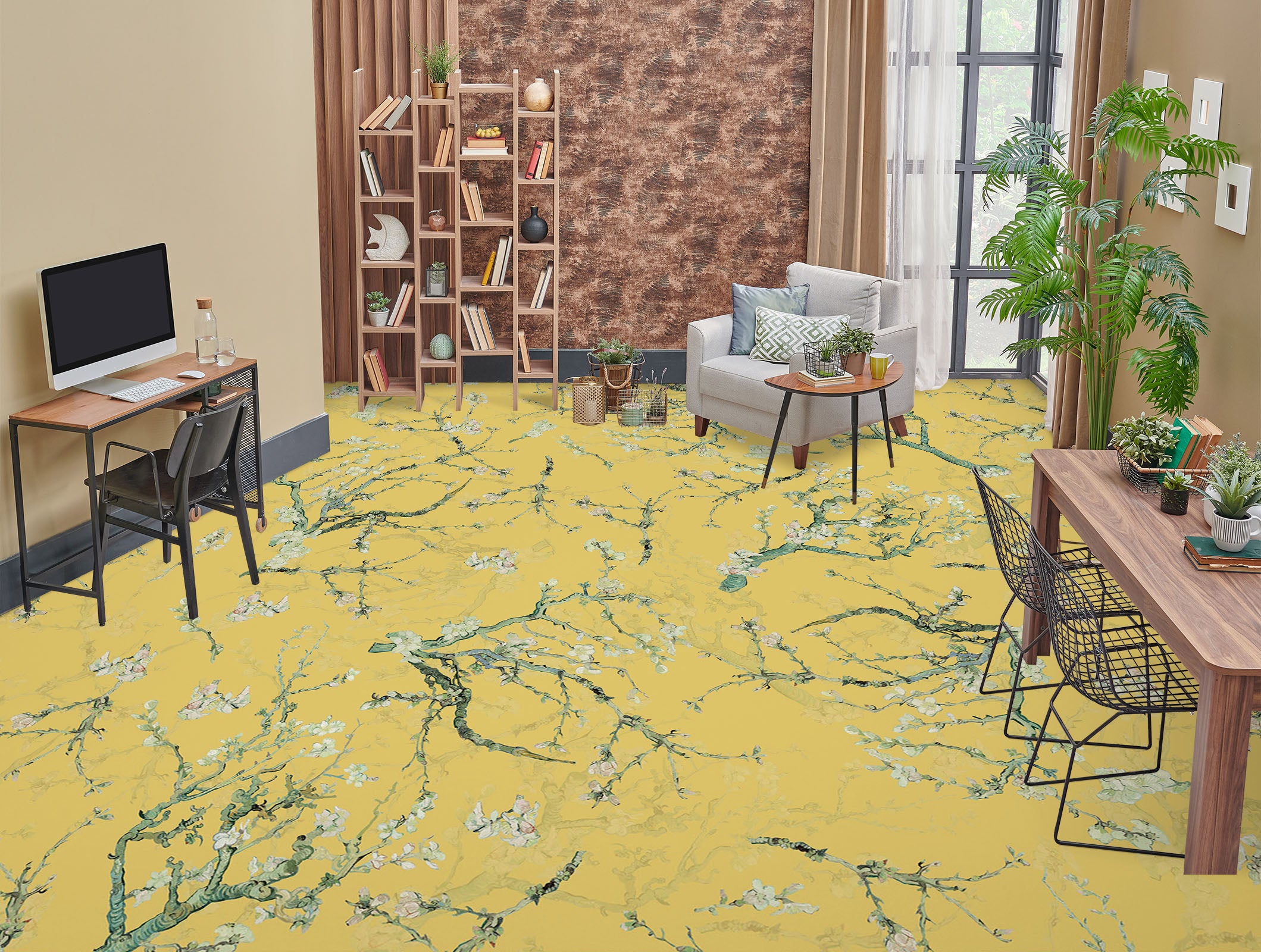 3D Flower Branch 10002 Uta Naumann Floor Mural