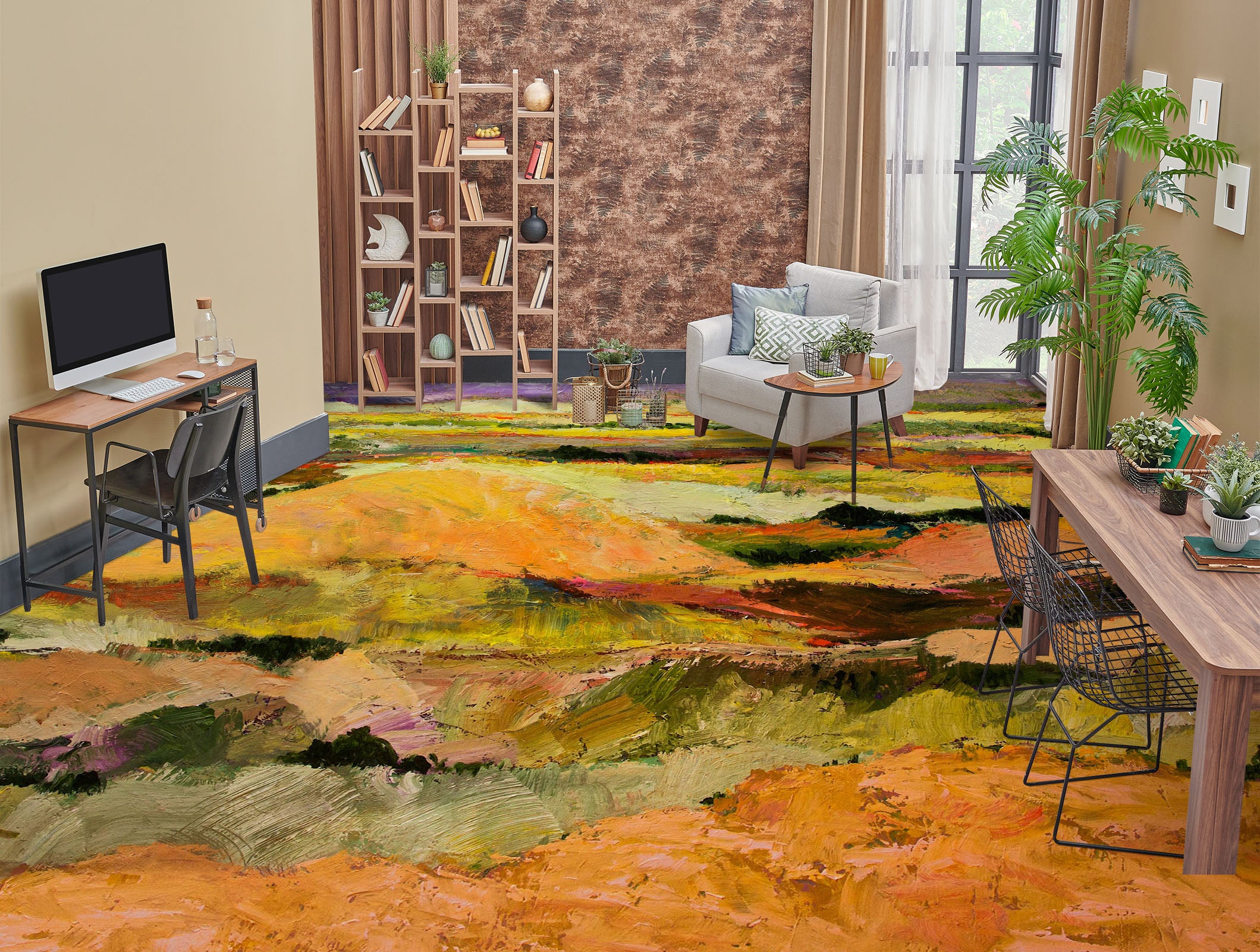 3D Brown Texture 9926 Allan P. Friedlander Floor Mural