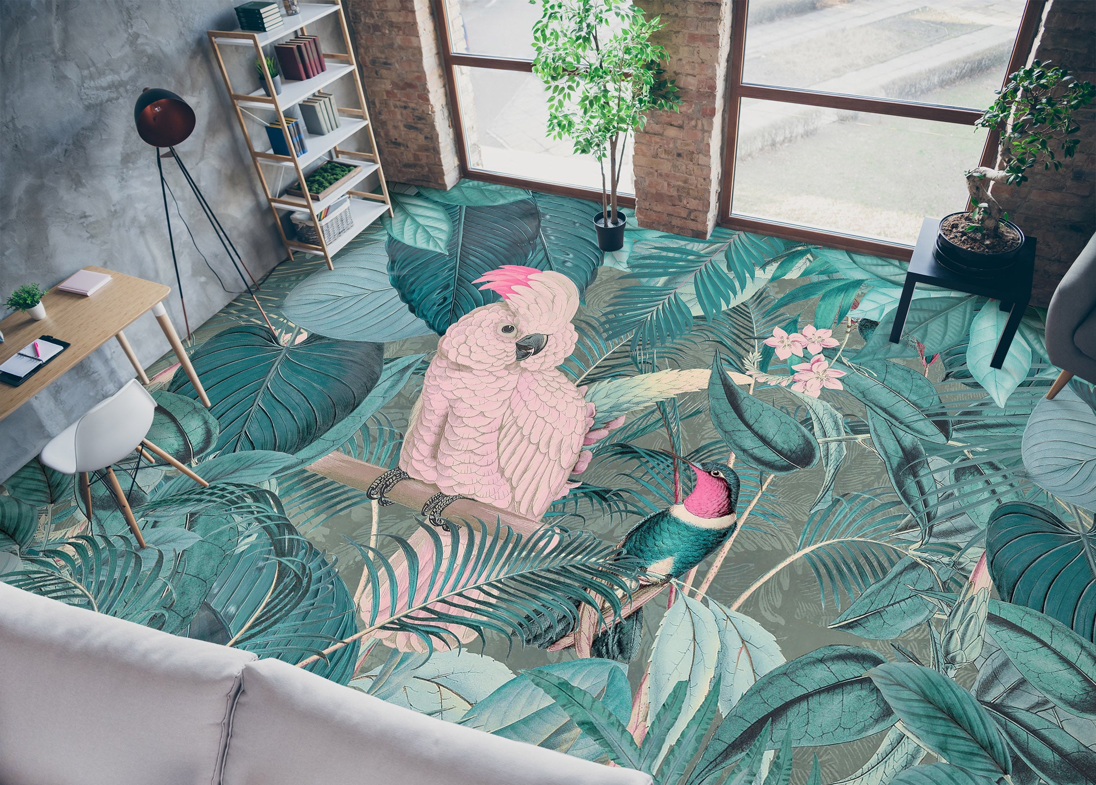 3D Jungle Parrot 104156 Andrea Haase Floor Mural